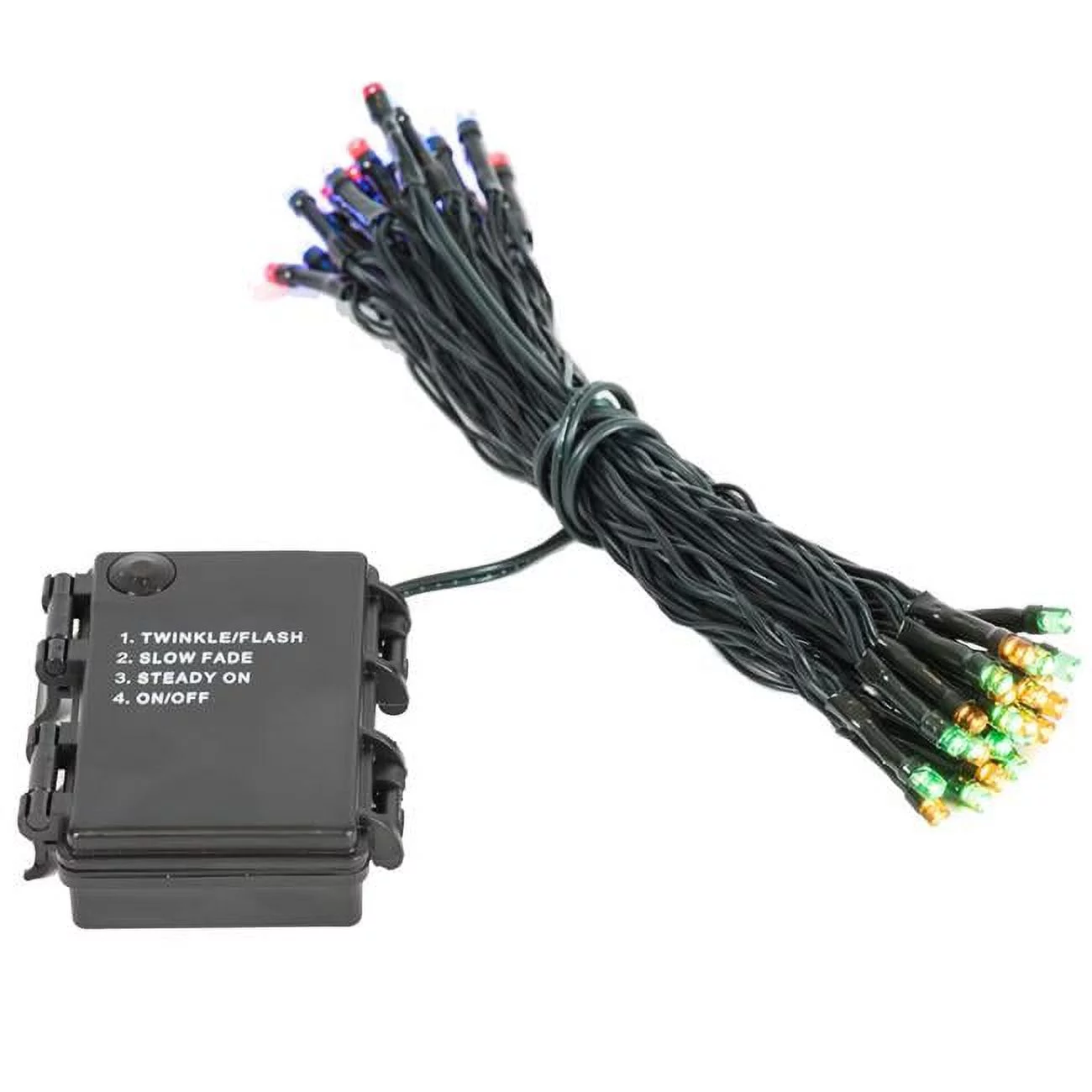 Vickerman  Battery Operated Multi-Colored LED Outdoor 50 Light Timer Set with 6 Hour