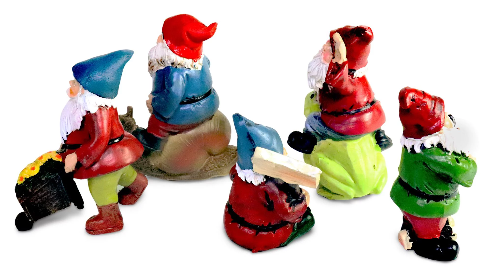 Miniature Fairy Garden Whistle While They Work Gnomes - Set of 5 - Approx 3