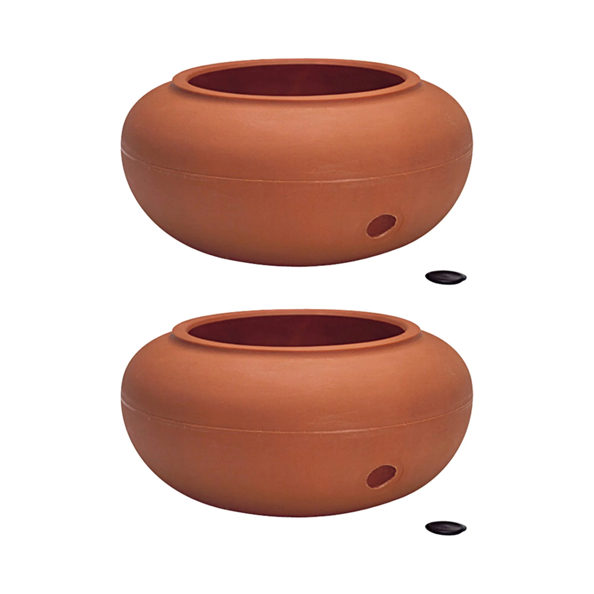 The HC Companies 21 Inch Garden Hose Pot, Terra Cotta (2 Pack)