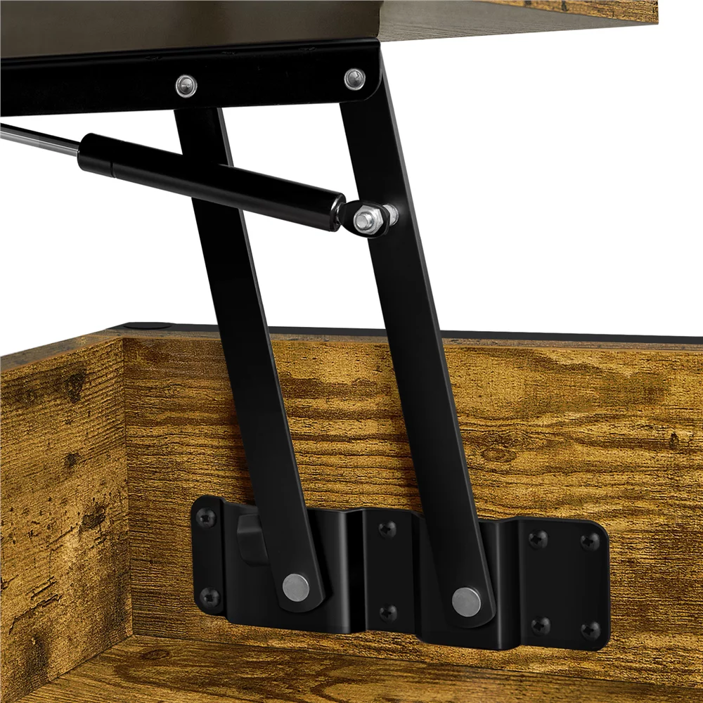 Topeakmart Large Wood Lift Top Coffee Table with Hidden Compartment, Rustic Brown