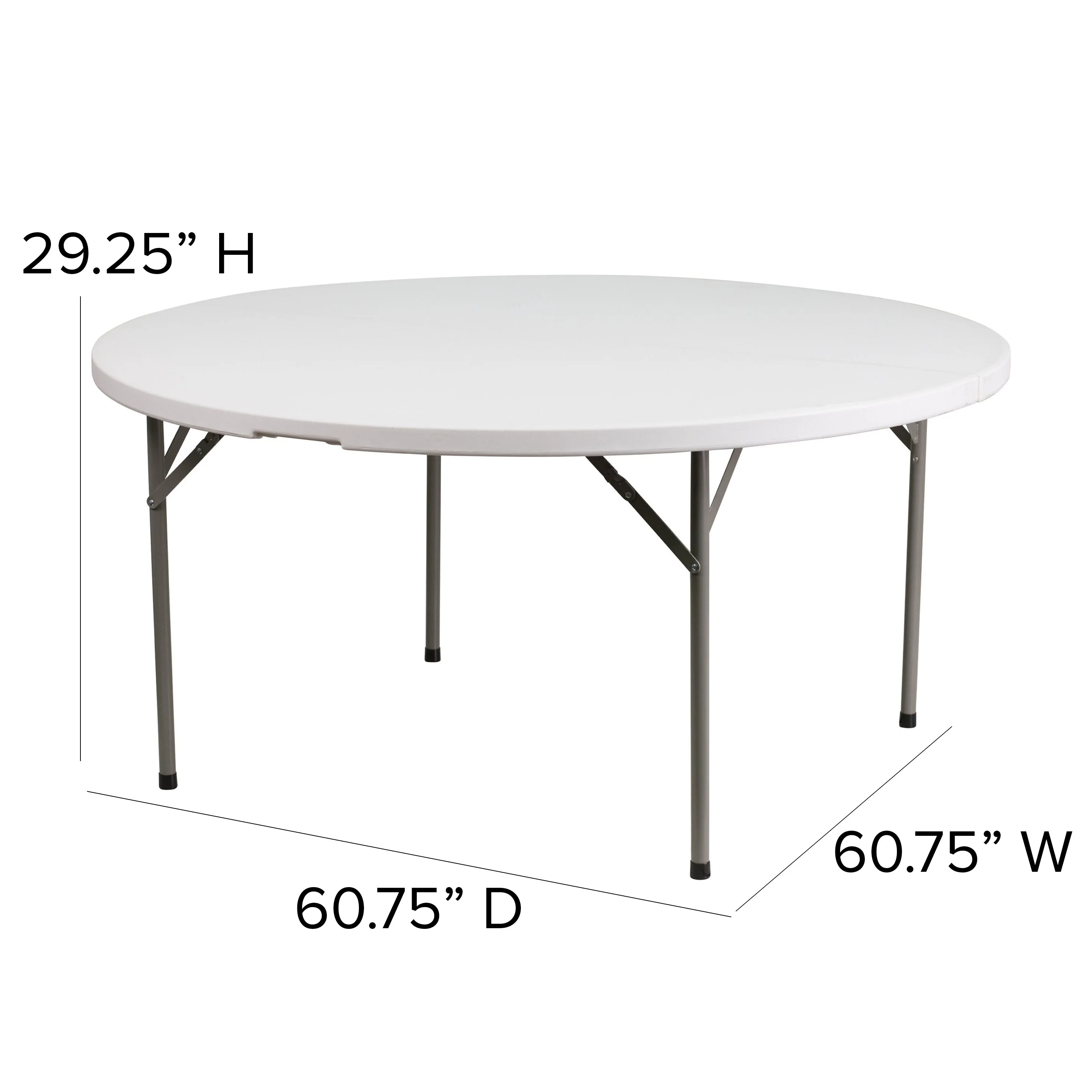 Flash Furniture 60-inch Round Granite White Plastic Folding Table