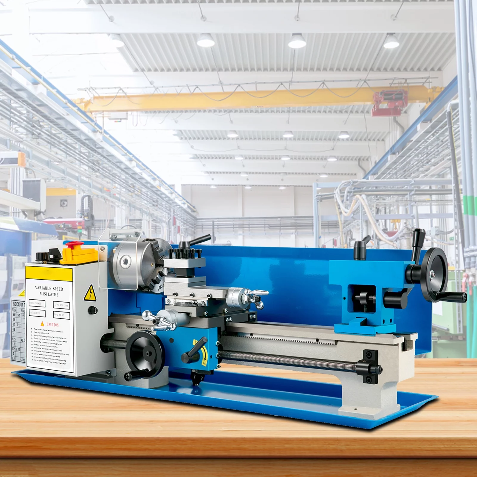 BENTISM Mini Metal Milling Lathe 7x14 in Infinitely Variable Speed Nylon Gear 550W