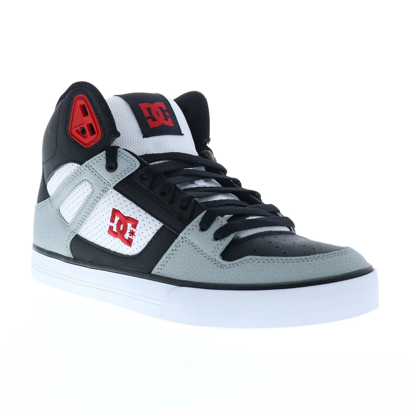 DC Men's Pure High-Top Shoes - Black/Grey/Red - 10.5