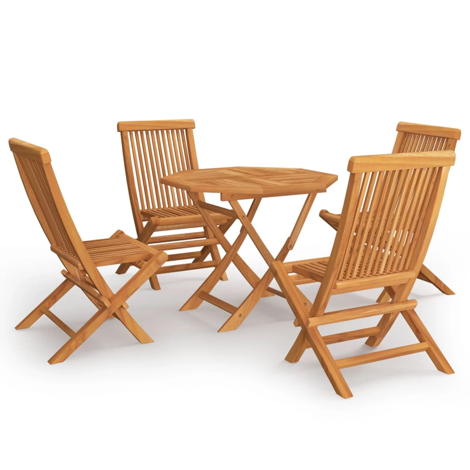 Irfora 5 Piece Patio Dining Set Solid Teak Wood