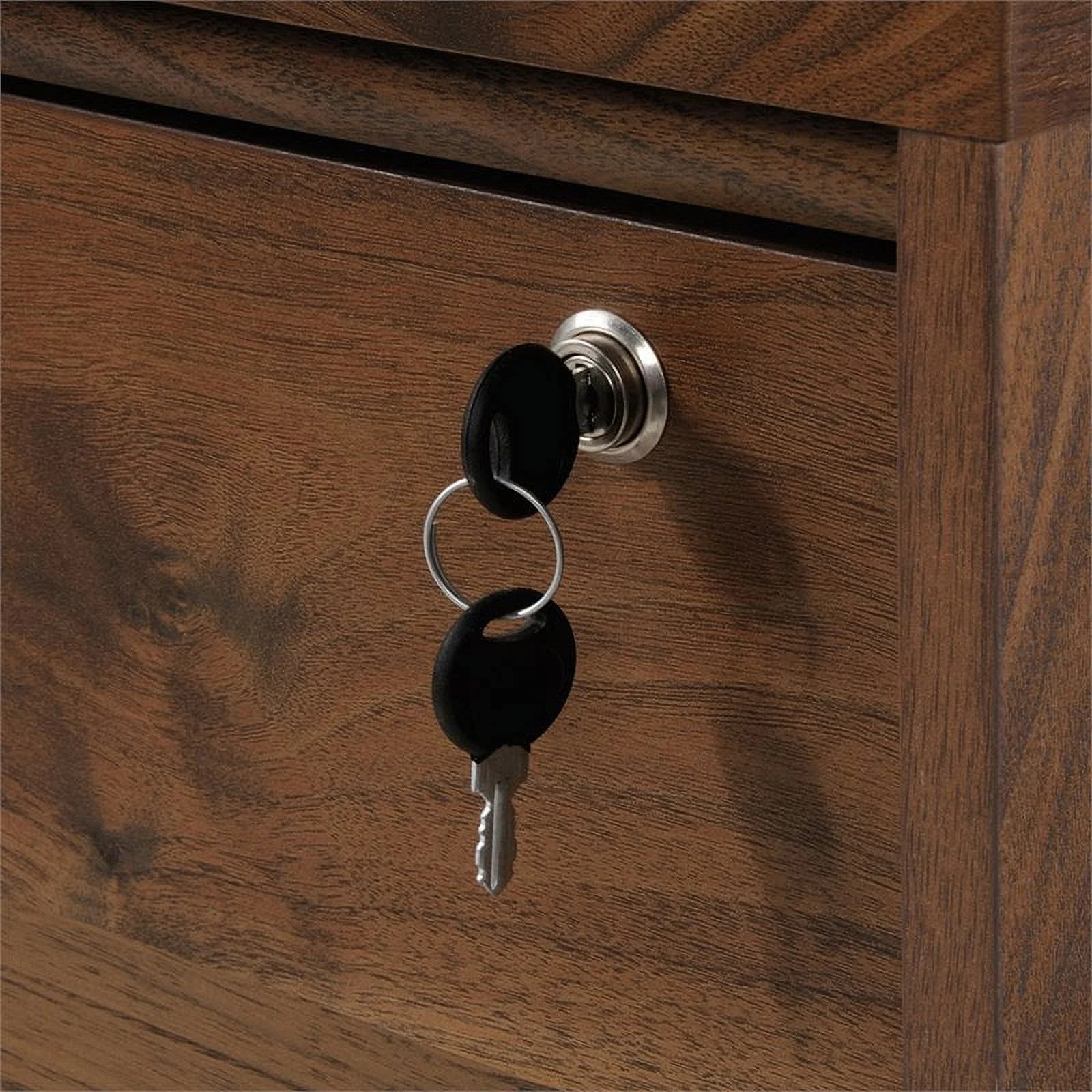 Home Square 2 Drawer Lateral Wood Filing Cabinet Set in Grand Walnut (Set of 2)