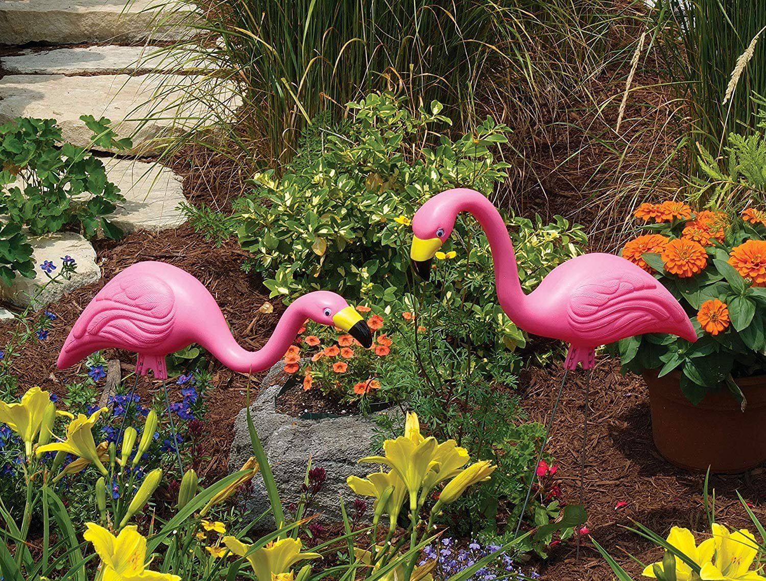 Bloem Pink Flamingo Garden Yard Statue 2-Pack G2