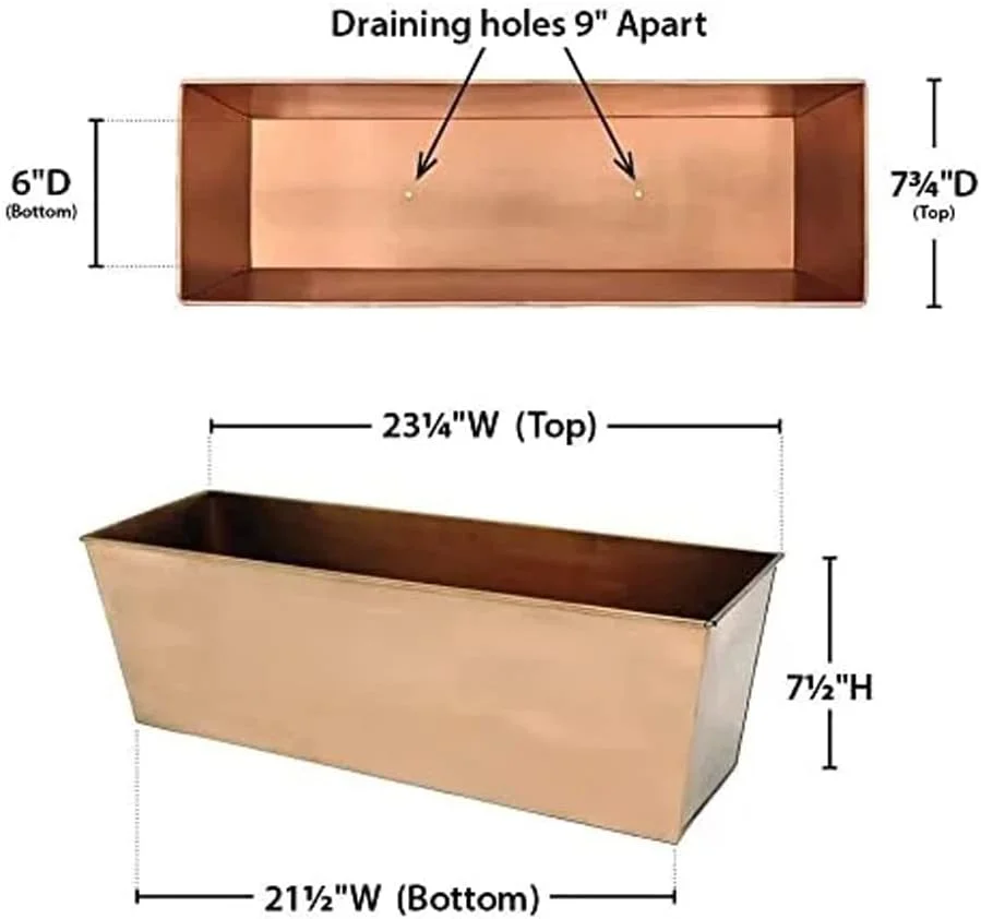 Small Plain Copper Plated Flower Box