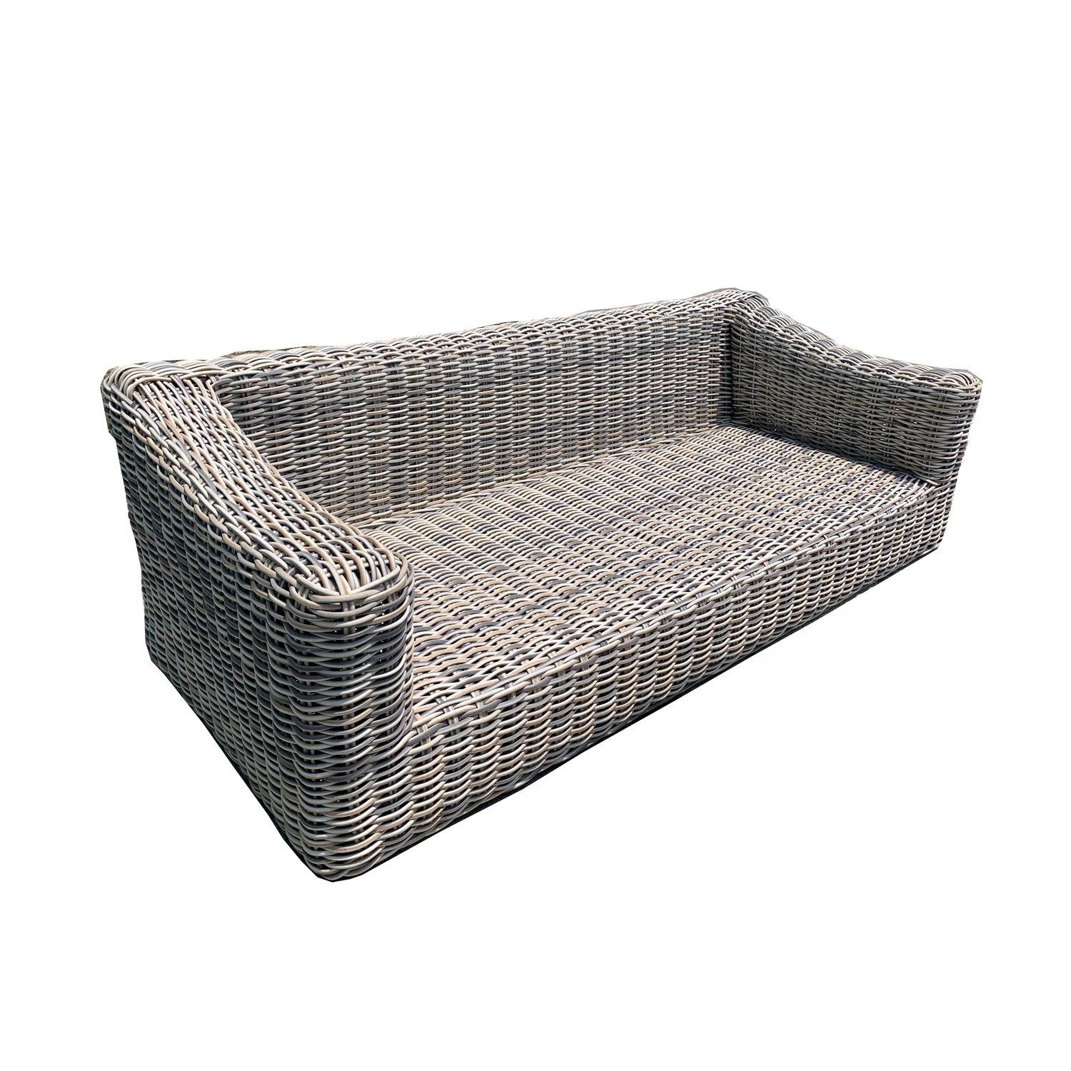 Hawaii Three-Tone Wicker Deep Seating Set in Silver Gray Cushion