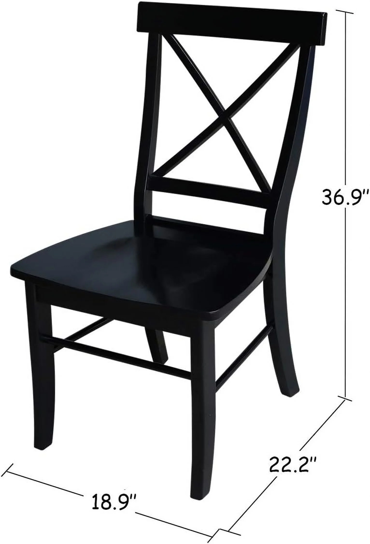 Set Of Two X-Back Dining Chair, Black