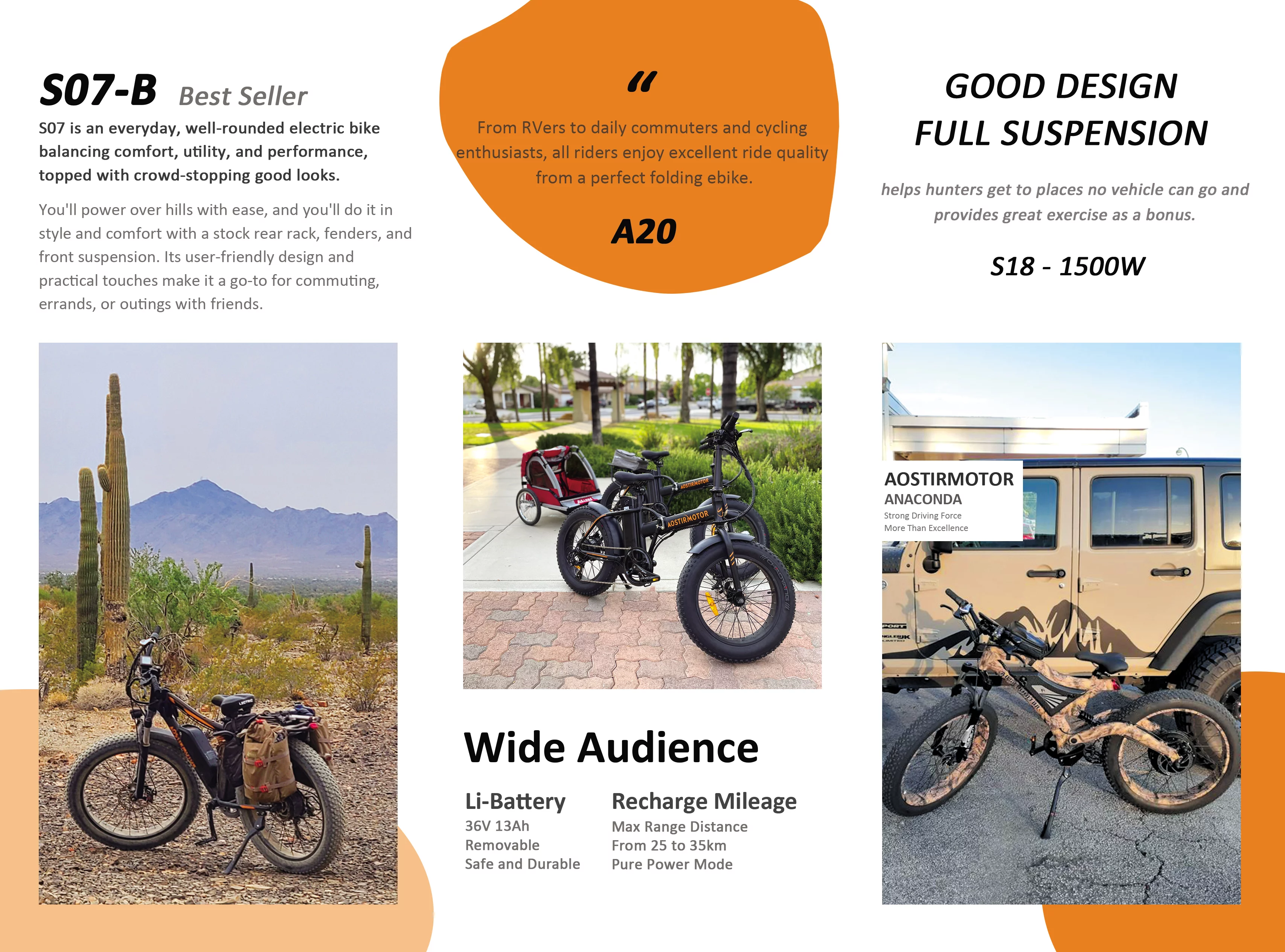 DFITO A20 Folding Electric Bike Ebike Bicycle 500W Motor 20