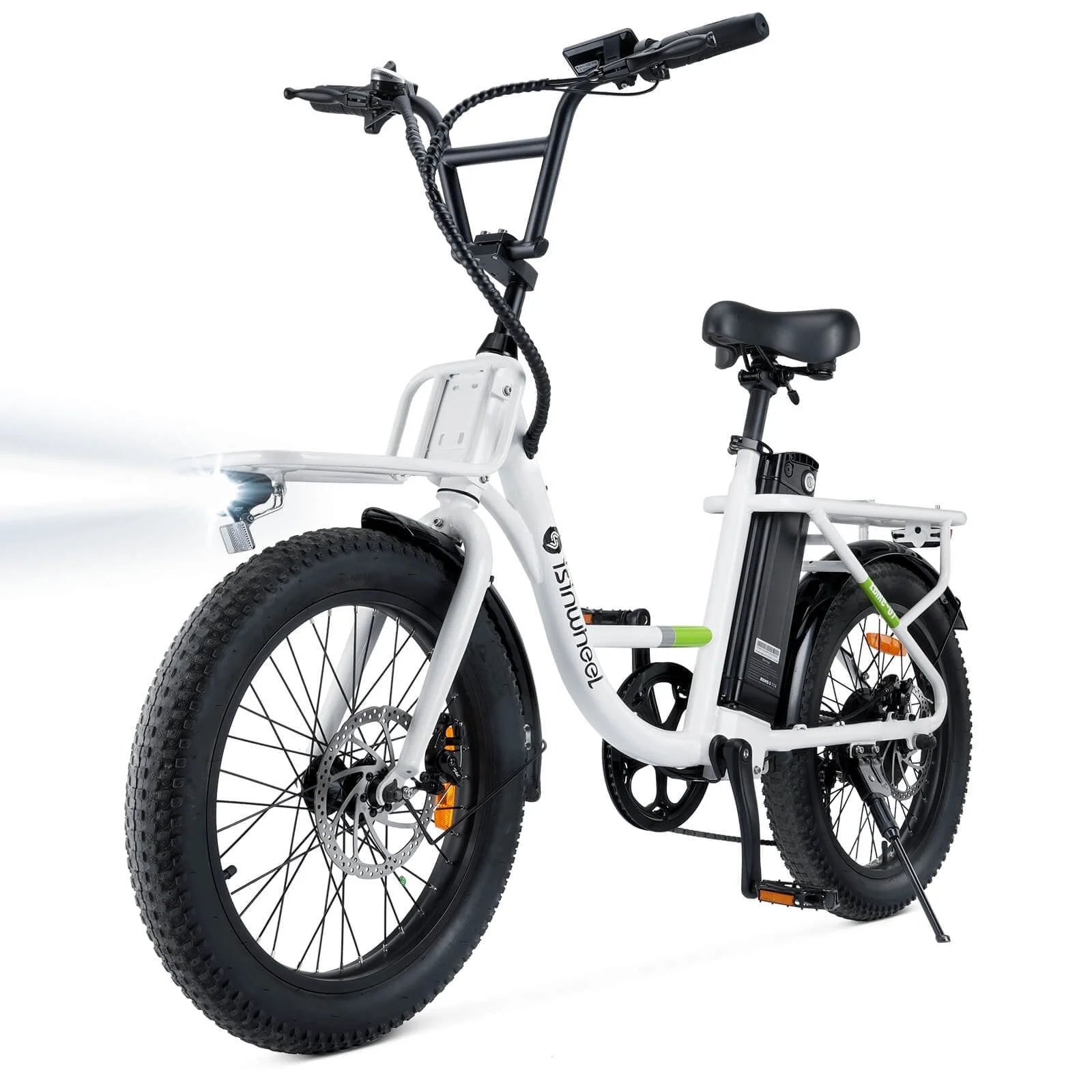 isinwheel U7-W Electric Bike for Adults, 500W 20 MPH Max Range 55+Miles Cargo Bike, 48V Removable Battery Adult Electric Bicycles, Oversized 20