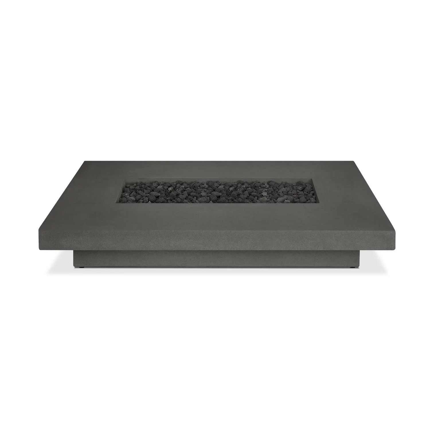 Geneva 72 Inch Rectangular GFRC Concrete Propane Fire Pit Table in Carbon By BBQGuys Signature