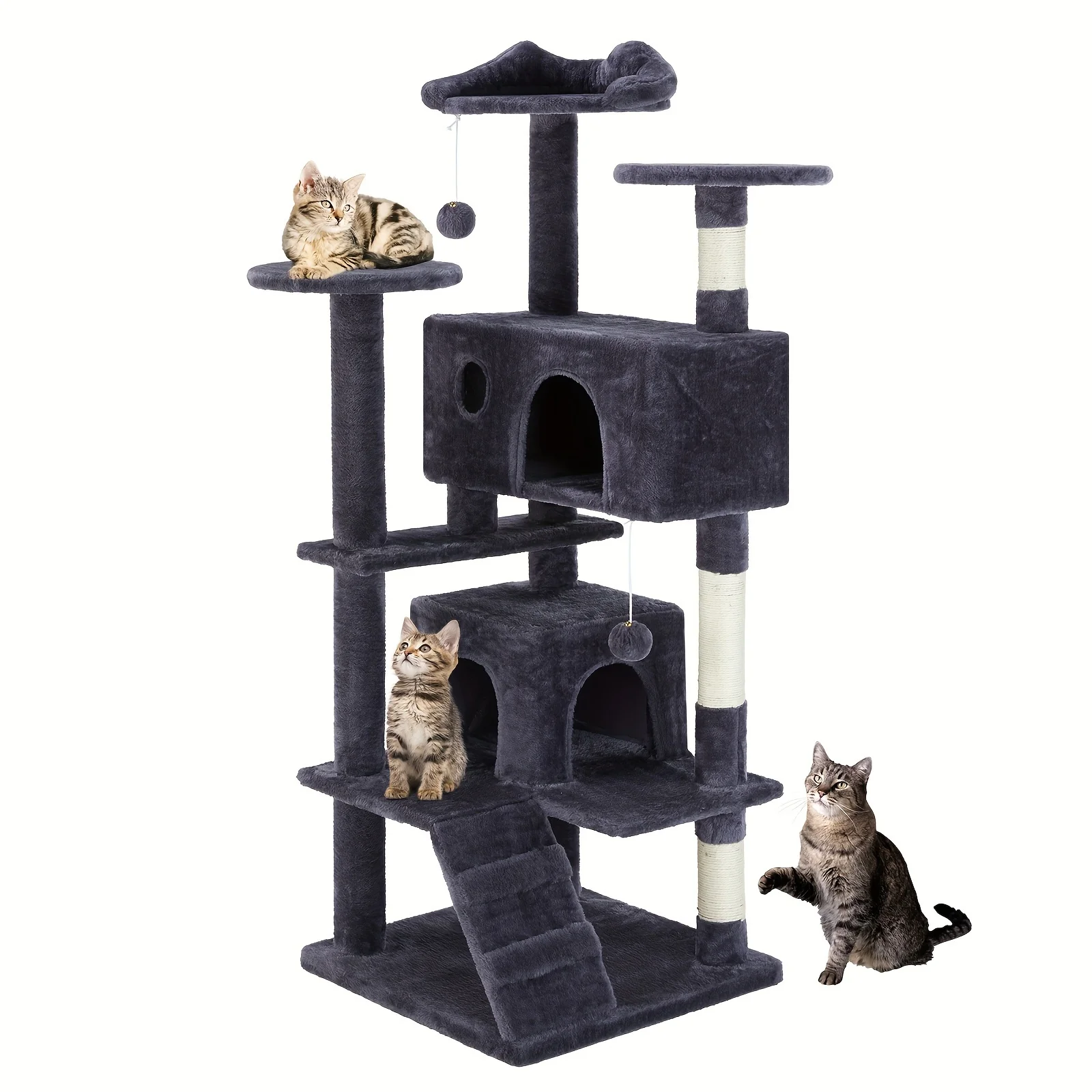 Yaheetech 54in Cat Tree Tower Condo, Cat Tree for Indoor Cats w/Scratching Post for Kittens Pet House Play