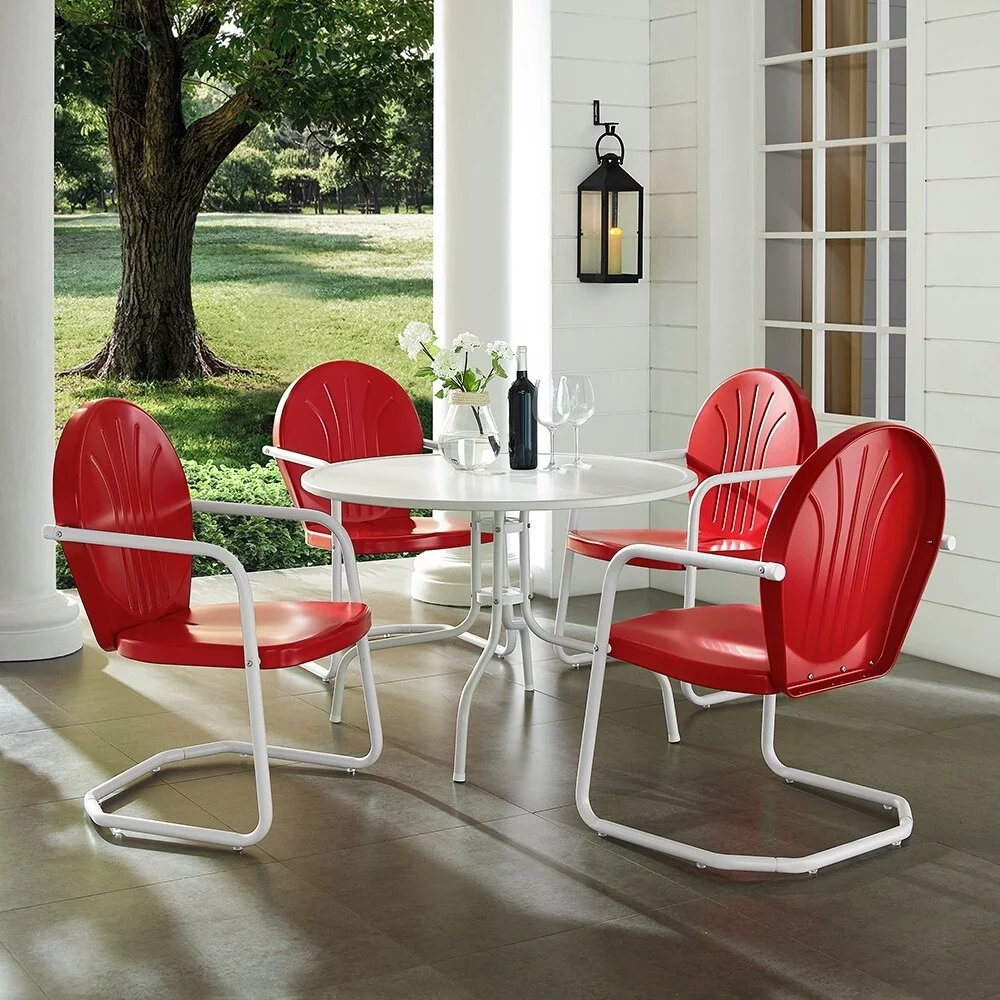 Crosley Furniture  Griffith White Metal 5-piece Outdoor Dining Set - N/A
