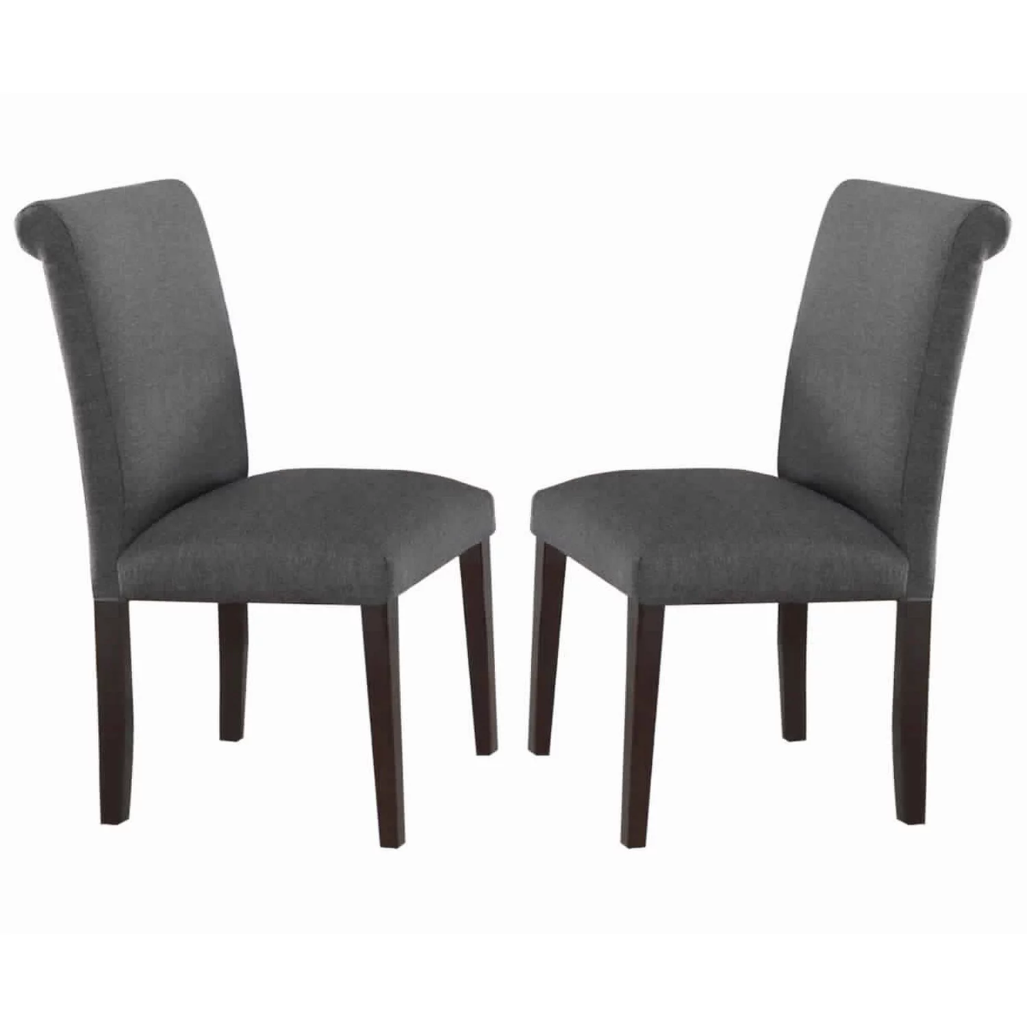 Benzara  Solid Wood Dining Chair - Gray - Set of 2