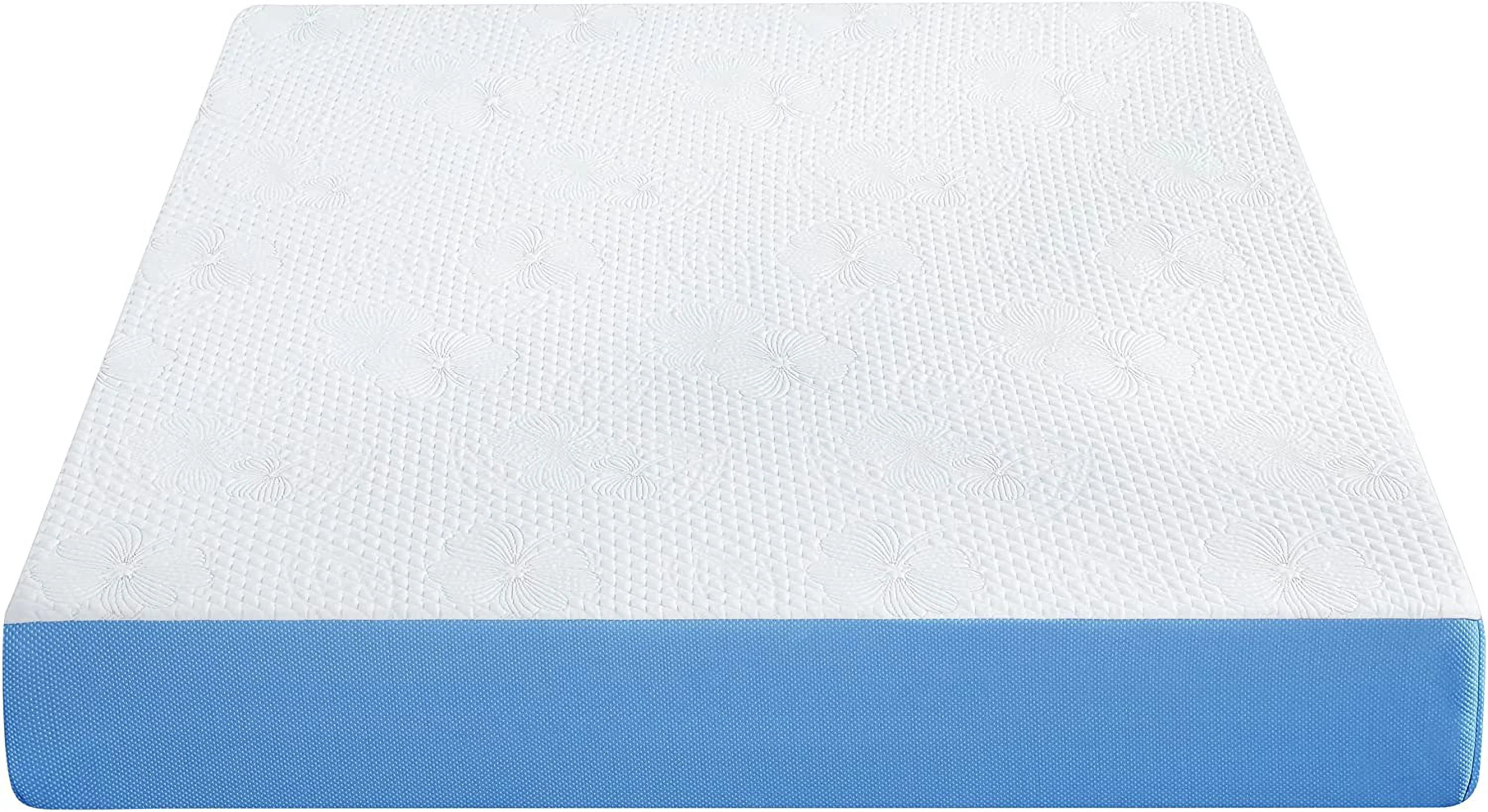 OUWI 8 Inch Ventilated Gel Infused Memory Foam Mattress, CertiPUR-US® Certified, Blue, Full