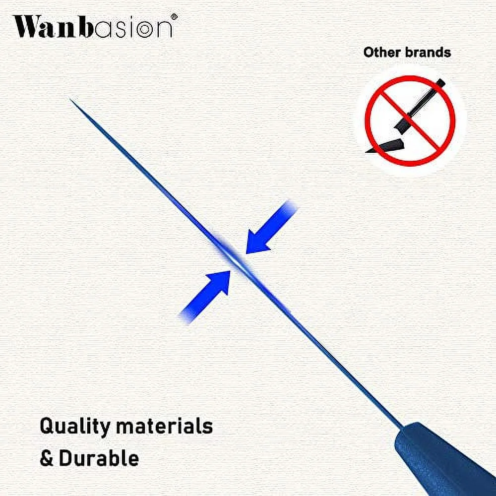 Wanbasion Blue 8-Piece Steak Knife Set Dishwasher Safe, Steak Knife Set Stainless Steel, Kitchen Steak Knife Set Sharp - Scratch Resistant