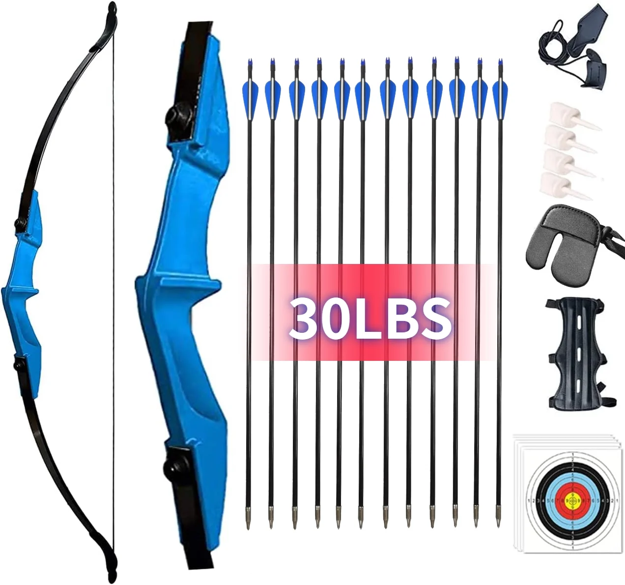 AMEYXGS Archery Takedown Recurve Bow and Arrow Set Left/Rght Hand Longbow Kit Beginner