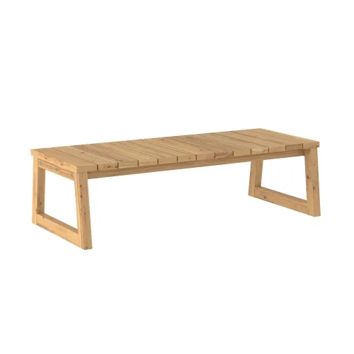 Buumin Modern Solid Wood Slat-Top Outdoor Coffee Table – Natural