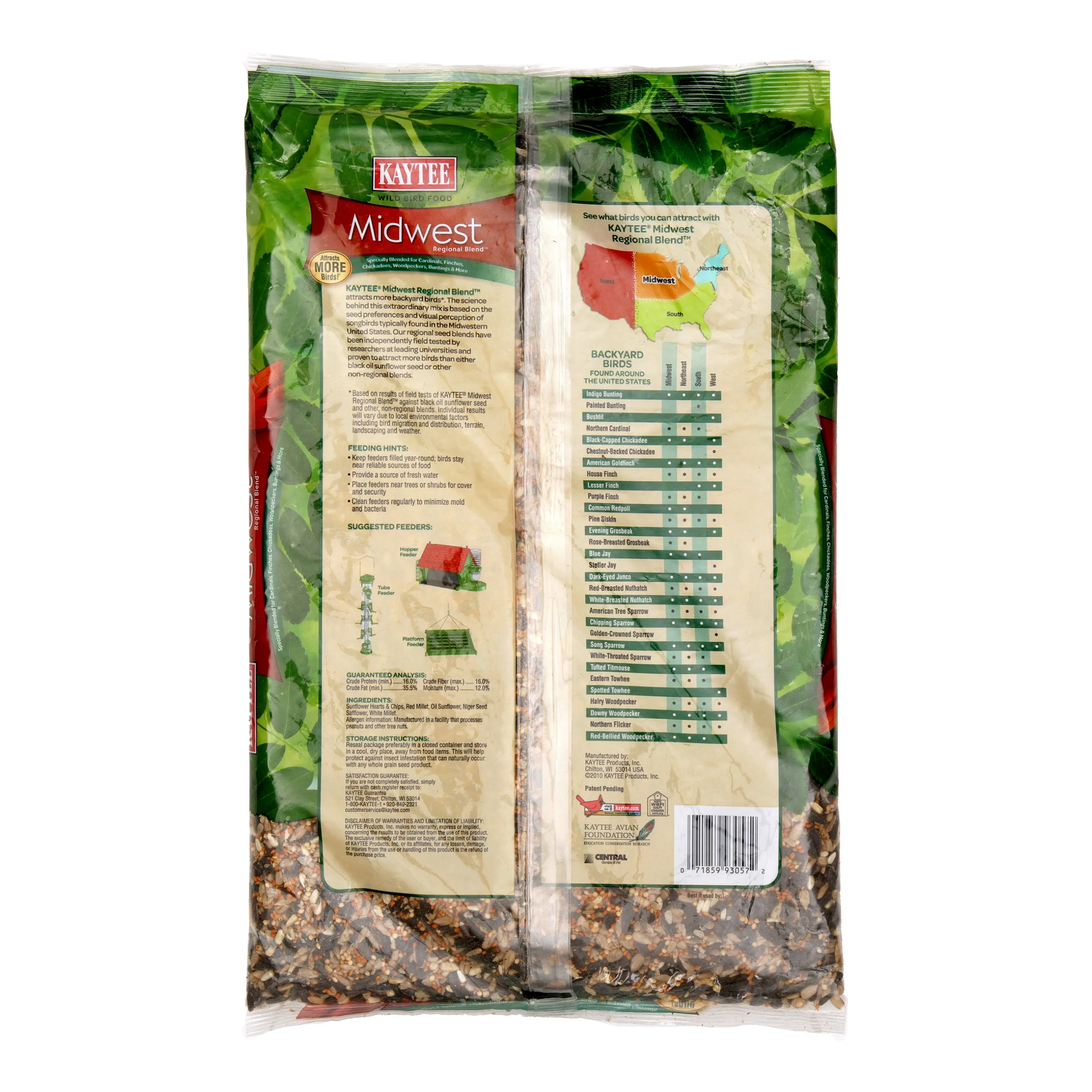 Kaytee Midwest Regional Blend, Wild Bird Feed and Seed, 7 lbs., 1 Pack, Dry