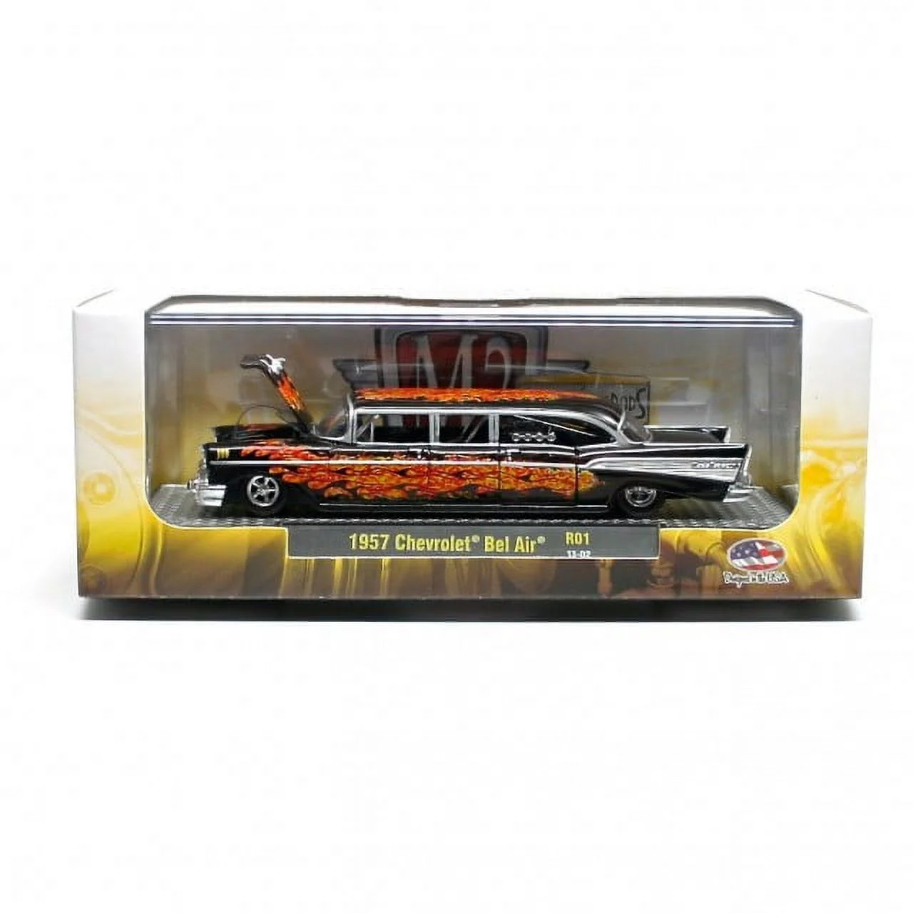 M2 Machines 1:64 Scale 1957 Chevrolet Bel Air Diecast Vehicle & Display Case
