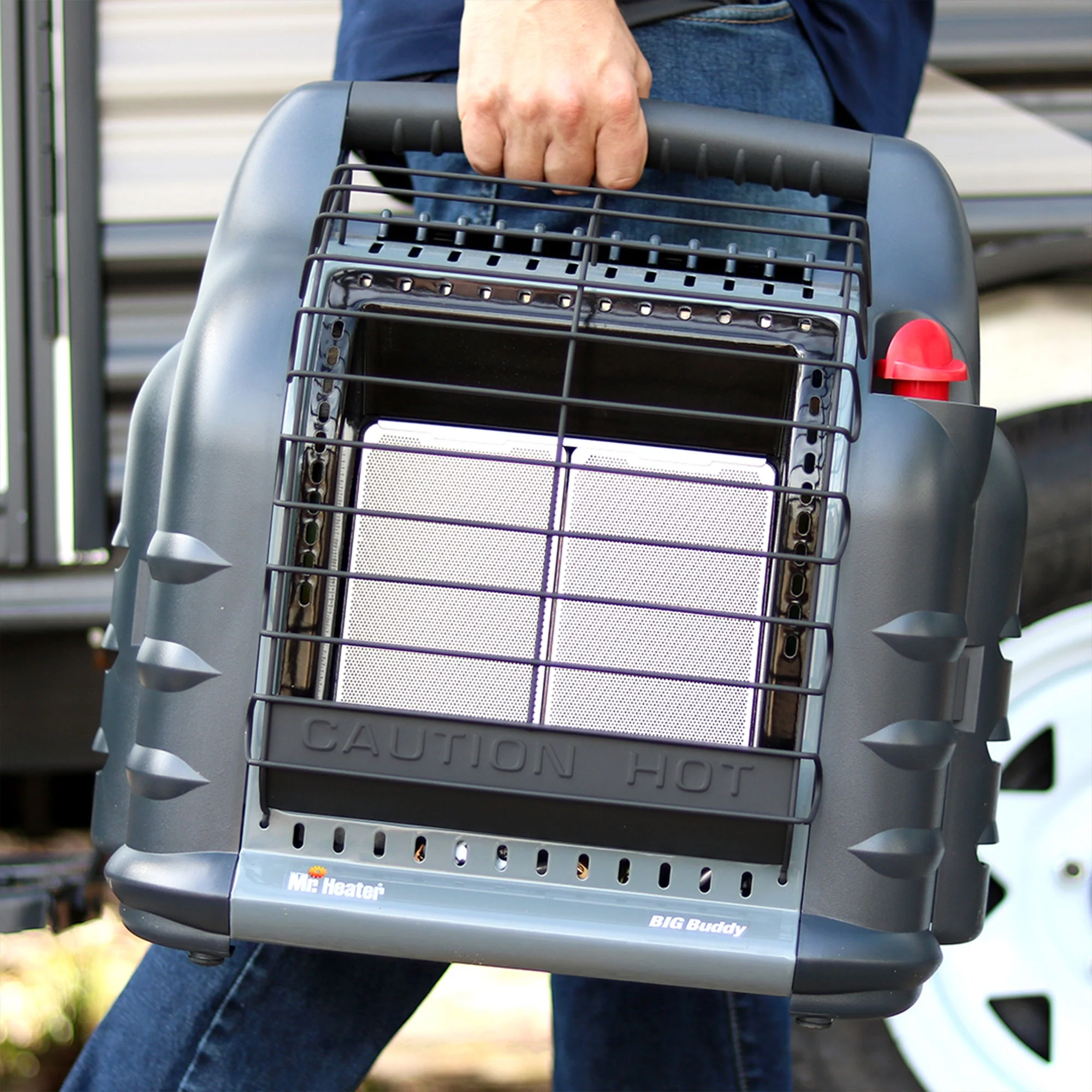 Open Box Mr. Heater 18000 BTU Hunting Big Buddy Propane Gas Heater, Grey