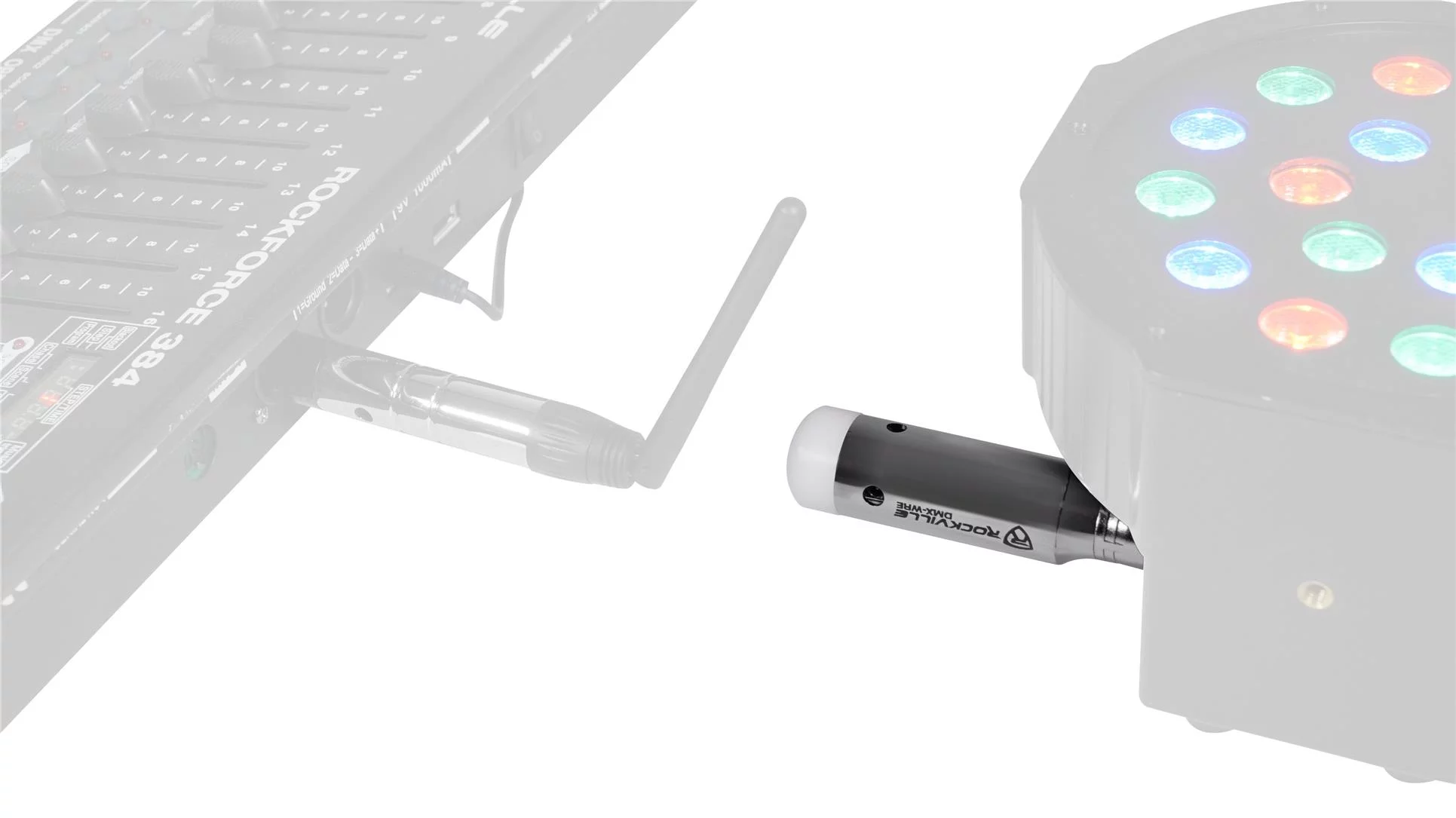 Rockville DMX-WTR Wireless DJ DMX Lighting Transmitter+Receiver