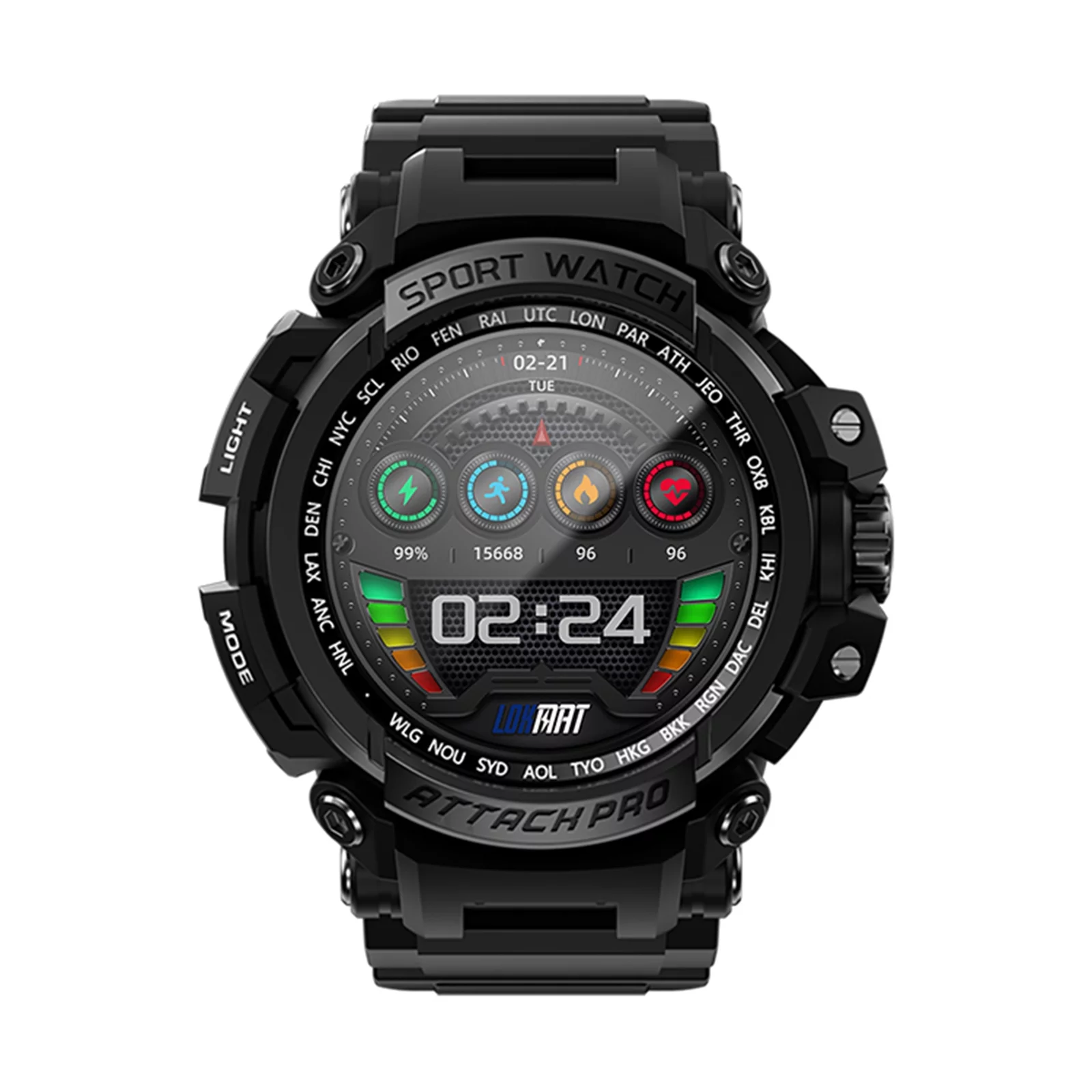 LOKMAT ATTACK Smart Bracelet  Watch, FullTouch Screen Fitness , IP68 Waterproof, BT Call,  , //