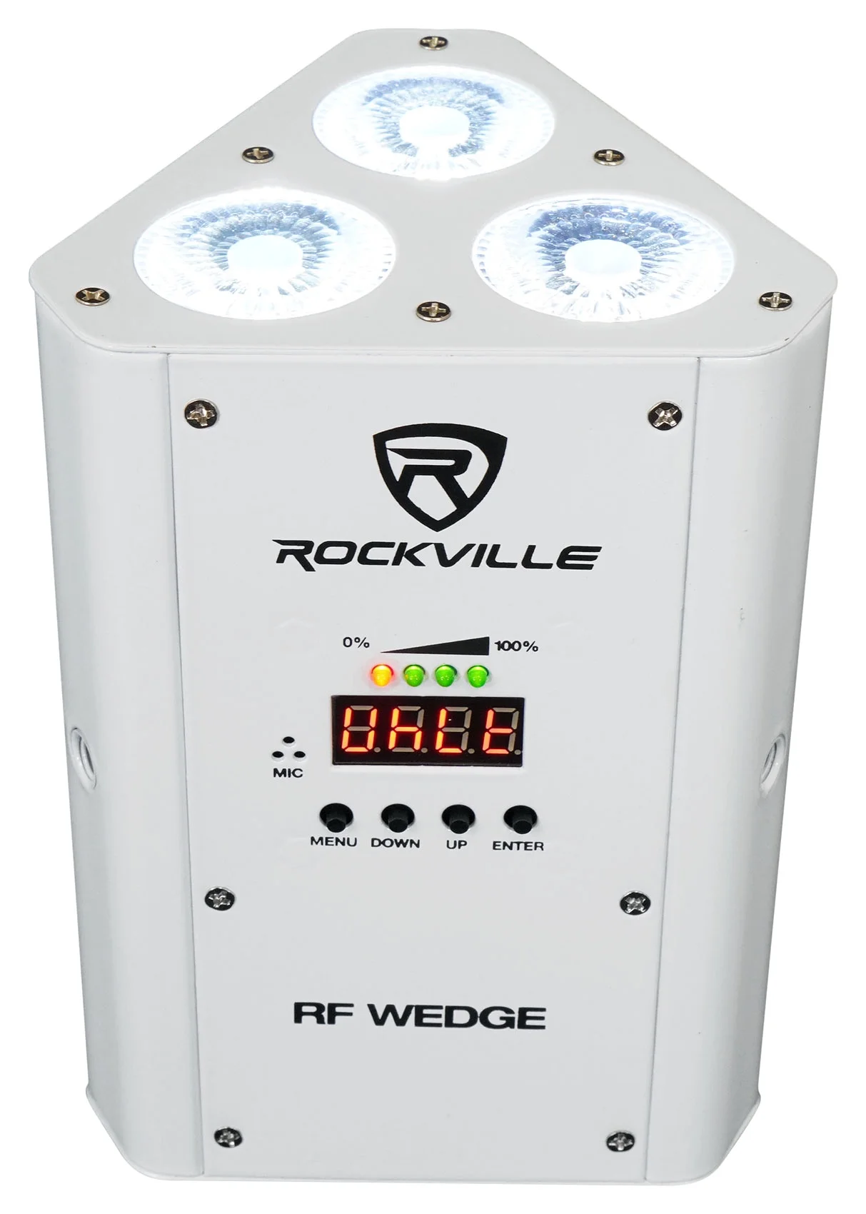5 Rockville RF WEDGE WHITE RGBWA+UV Battery Wireless DMX DJ Up Lights+RF Remotes