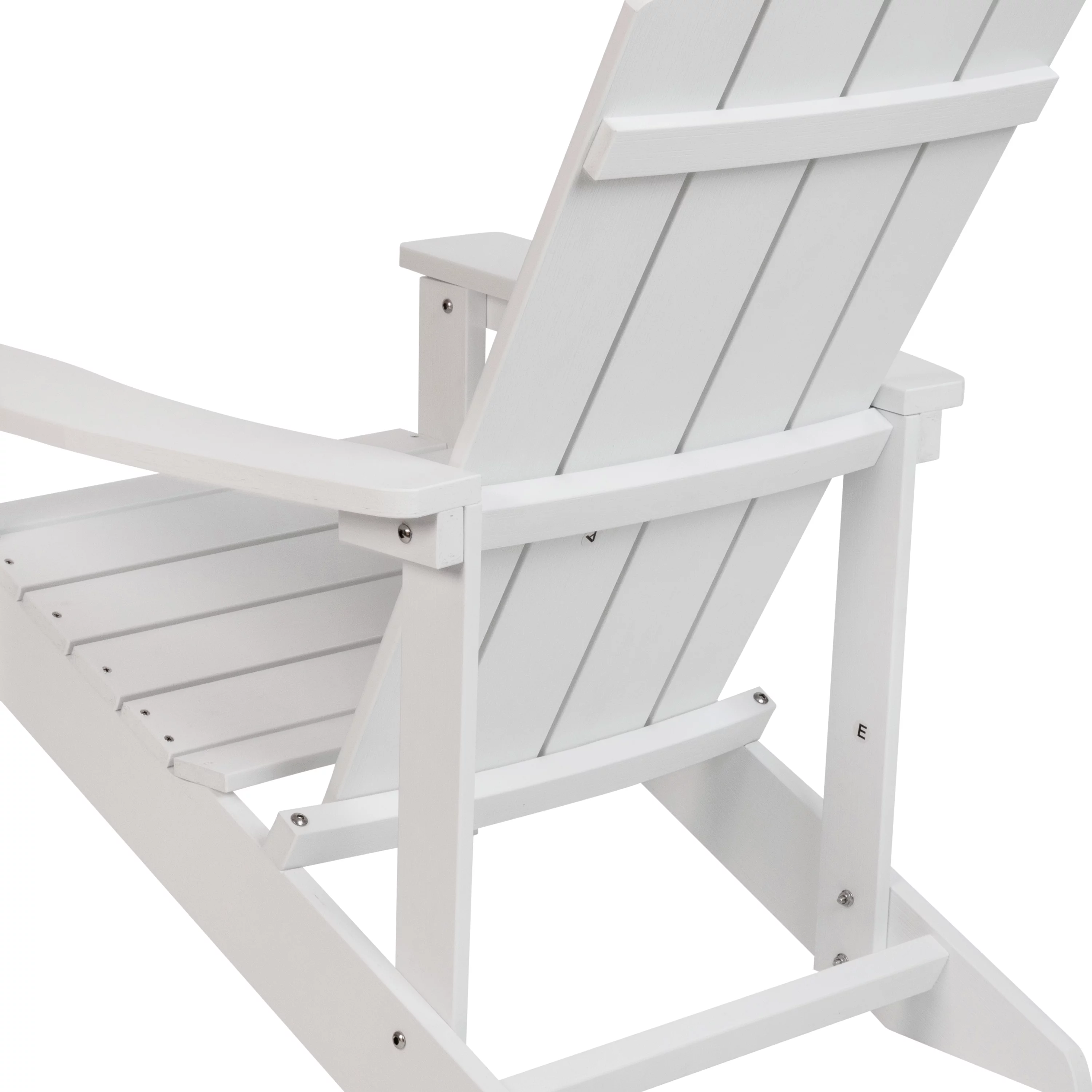 Merrick Lane Set of 4 All-Weather Poly Resin Wood Adirondack Chairs in White