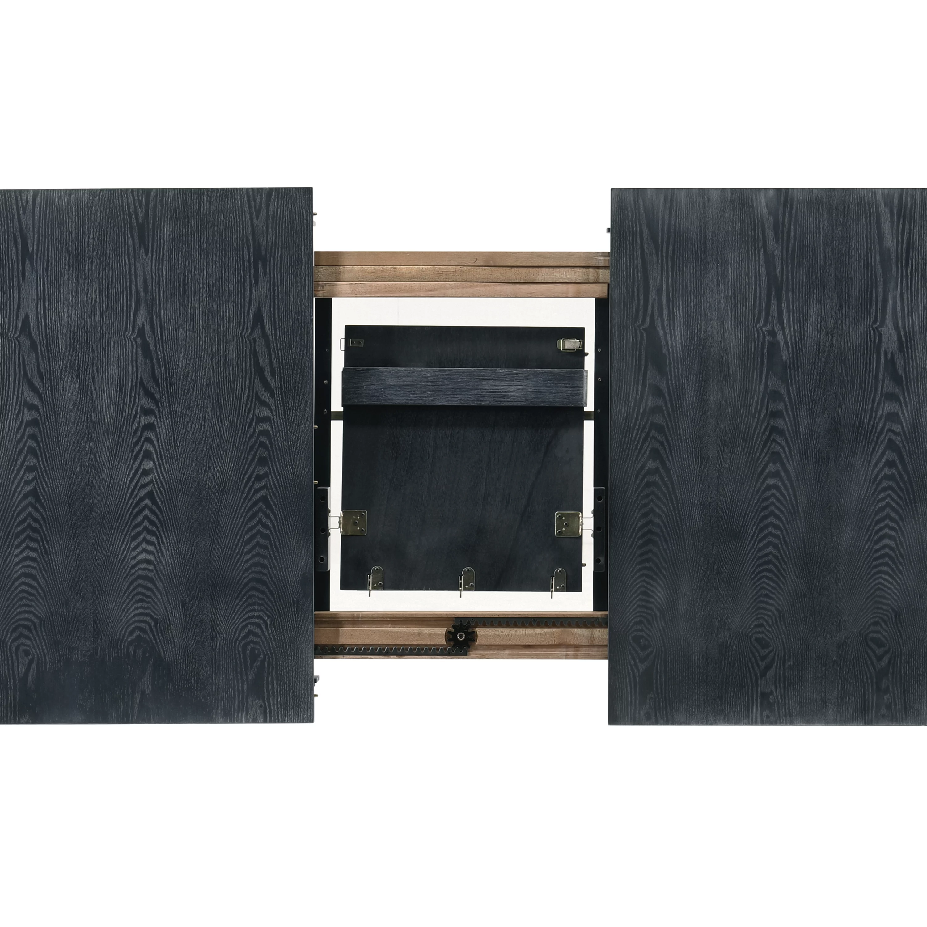 GDF Studio Bonview French Country Fabric Upholstered Wood Expandable 7 Piece Dining Set, Gray and Black