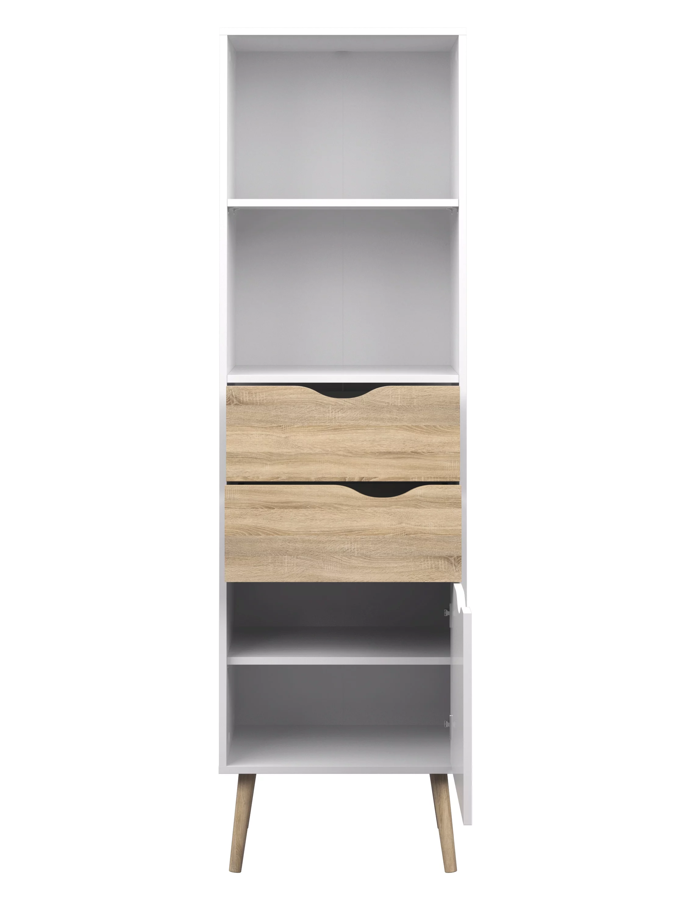Tvilum Diana 2 Shelf and 2 Drawer Bookcase, White