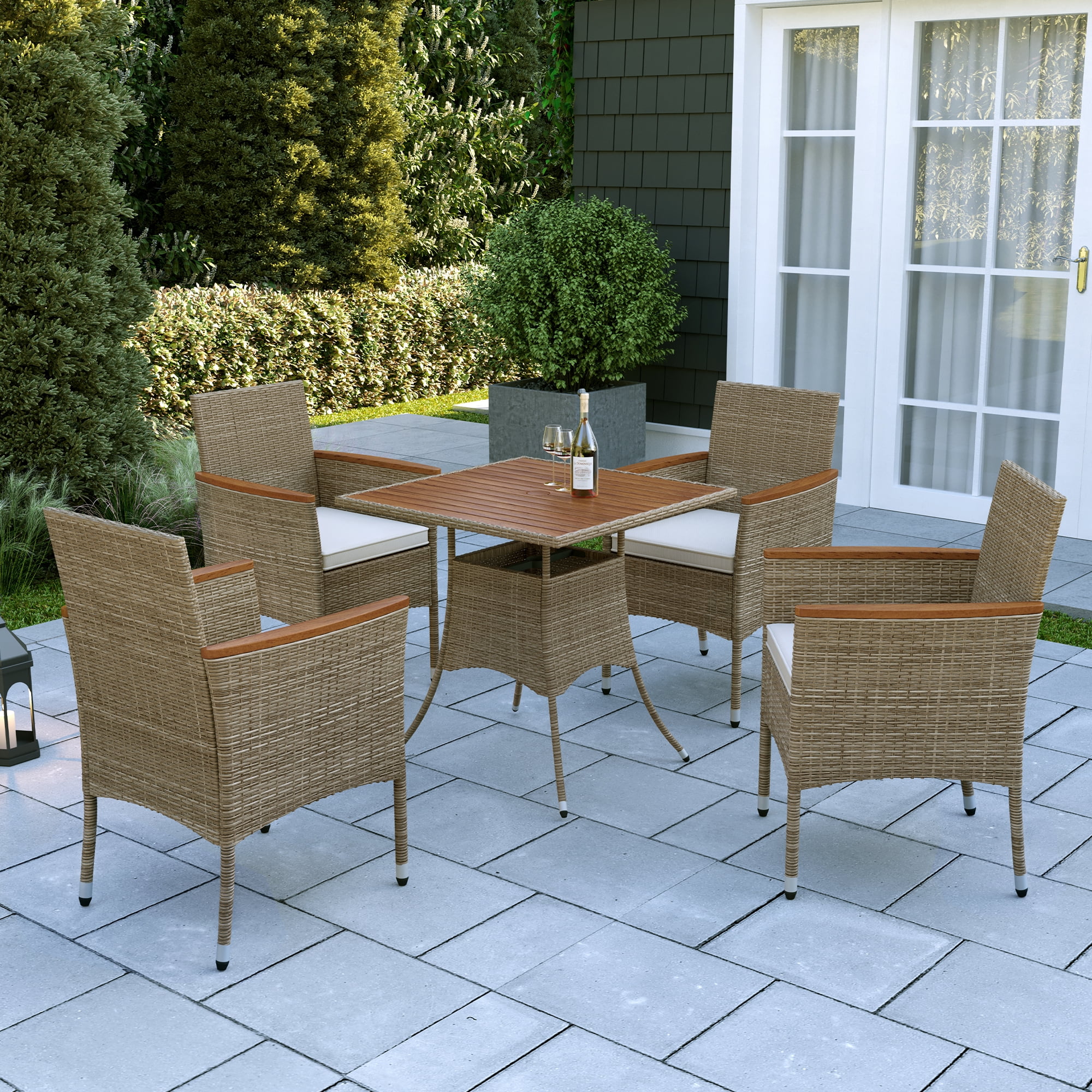 OVE Decors Mason 5-Piece Outdoor Patio Dining Furniture All-Weather Resistant Set