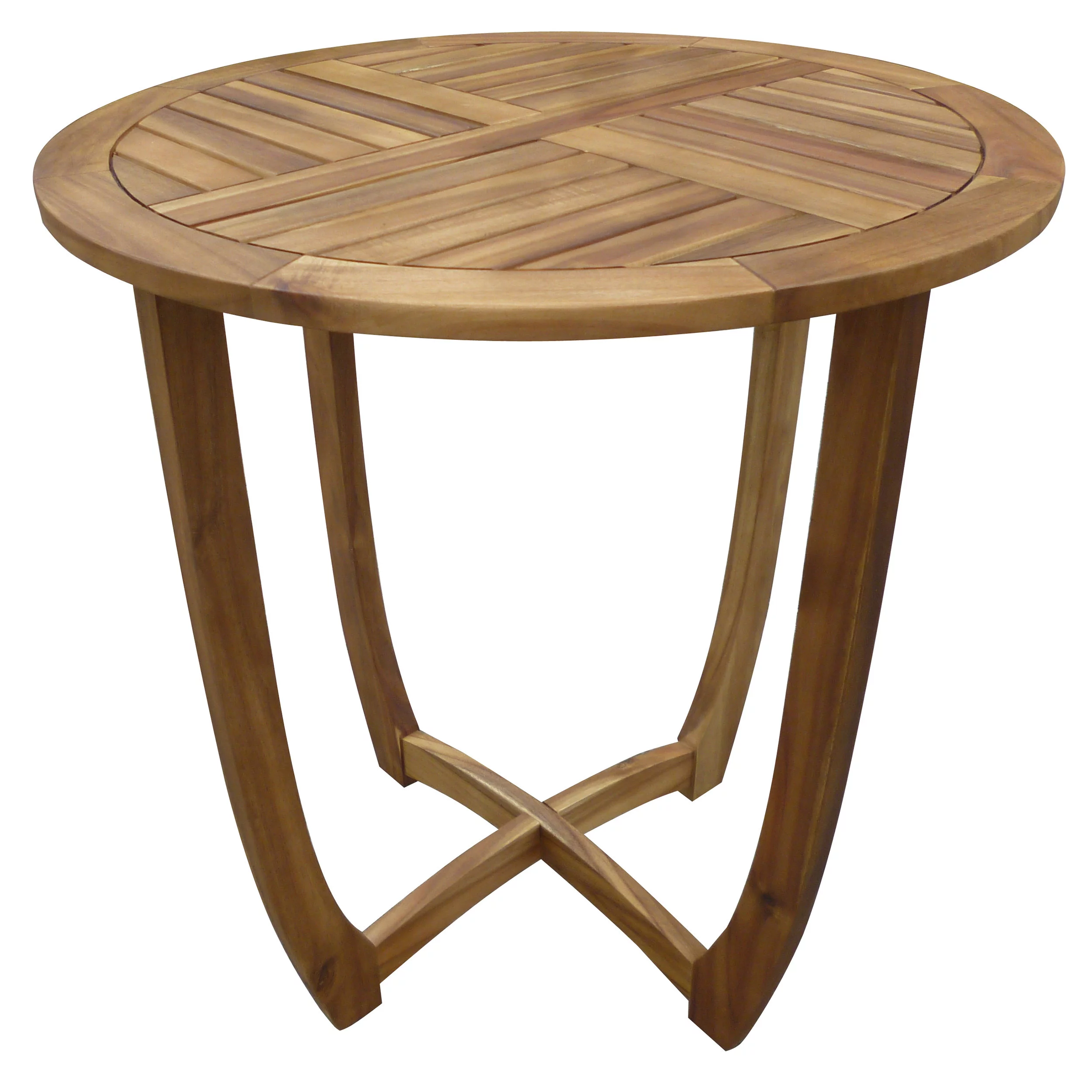 GDF Studio Andria Outdoor Acacia Wood Bistro Table, Teak