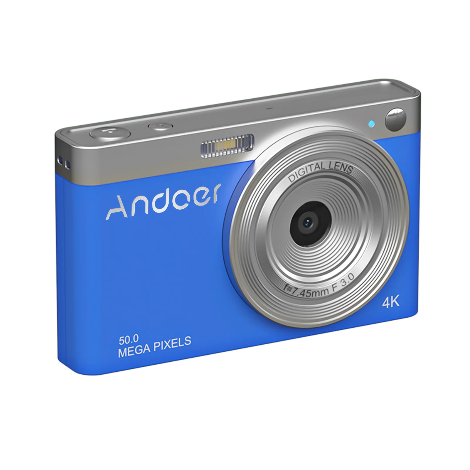 Andoer-2 Digital Camera,4K Camera Video -Shake Smile Capture 2.88Inch IPS Screen Smile Capture Built-in Screen Auto 16X 50MP 2.88Inch IPS Camera Video 50MP Kids 2pcs Batteries Carry St