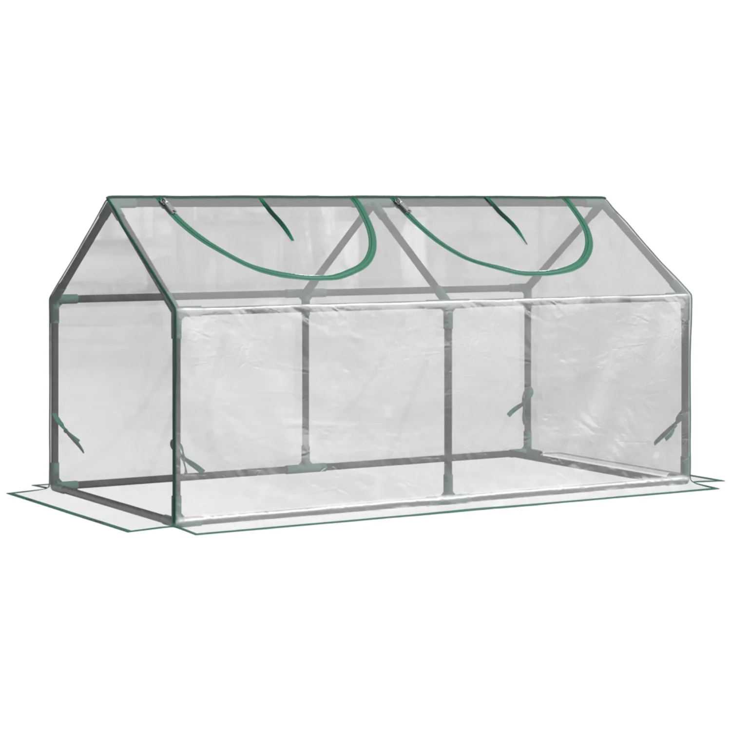DremFaryoyo 4‘ x 2‘ x 2‘ Portable Mini Greenhouse  Small Greenhouse with PVC Cover  Roll-up Zippered Windows for Indoor  Outdoor Garden  Clear