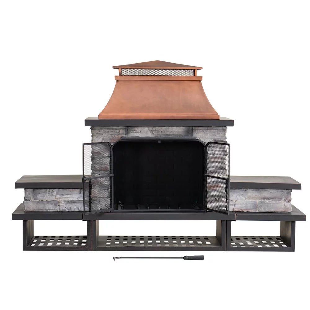 Sunjoy Bel Aire Wood Burning Outdoor Fireplace
