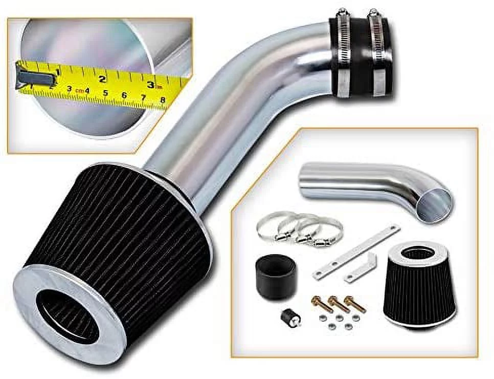 Rtunes Racing Short Ram Air Intake Kit + Filter Combo BLACK Compatible For 97-03 Dodge Durango/Dakota 3.2L 3.9L 5.2L 5.9L â€¦