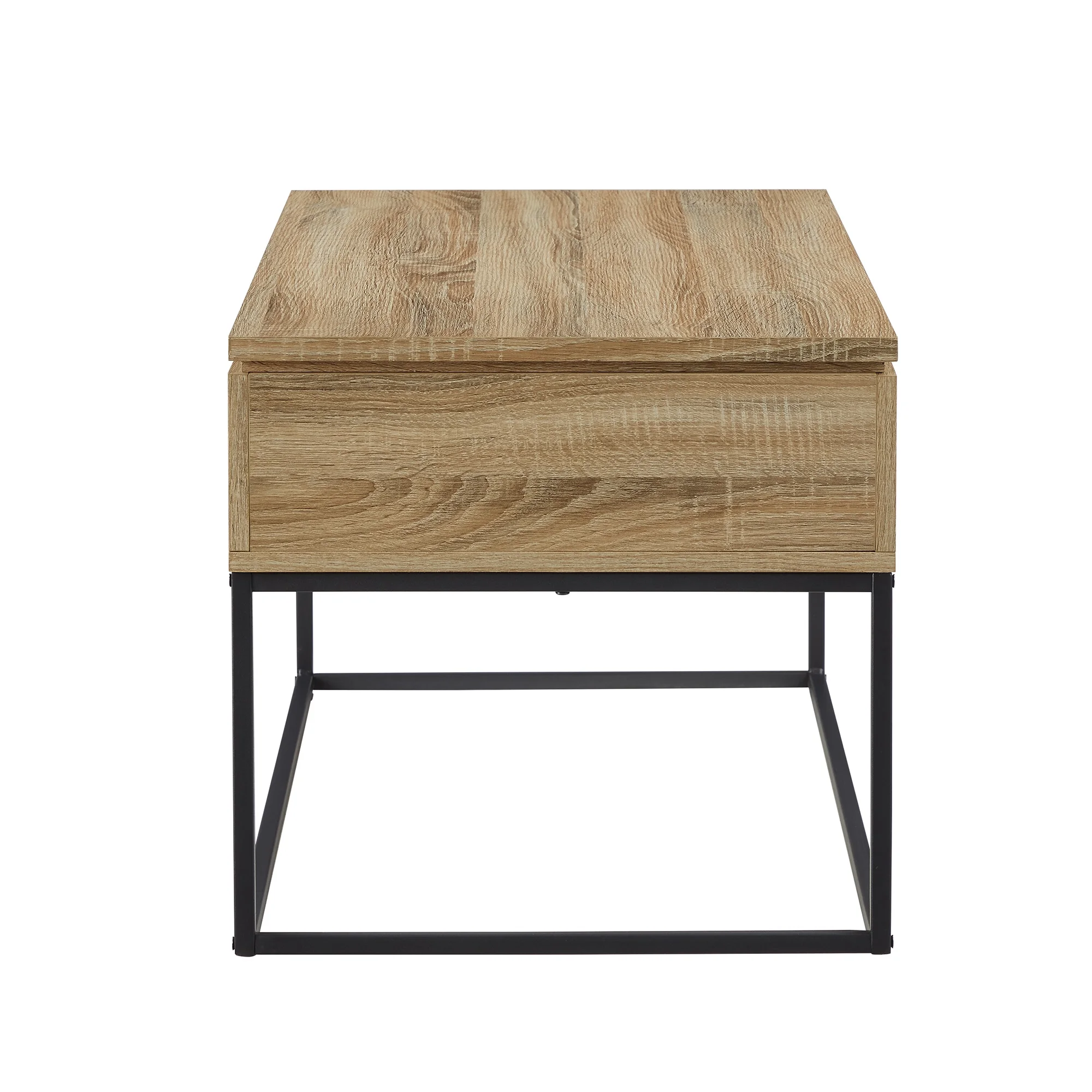 Walker Edison Modern Wood and Metal Lift-Top Coffee Table, Natural