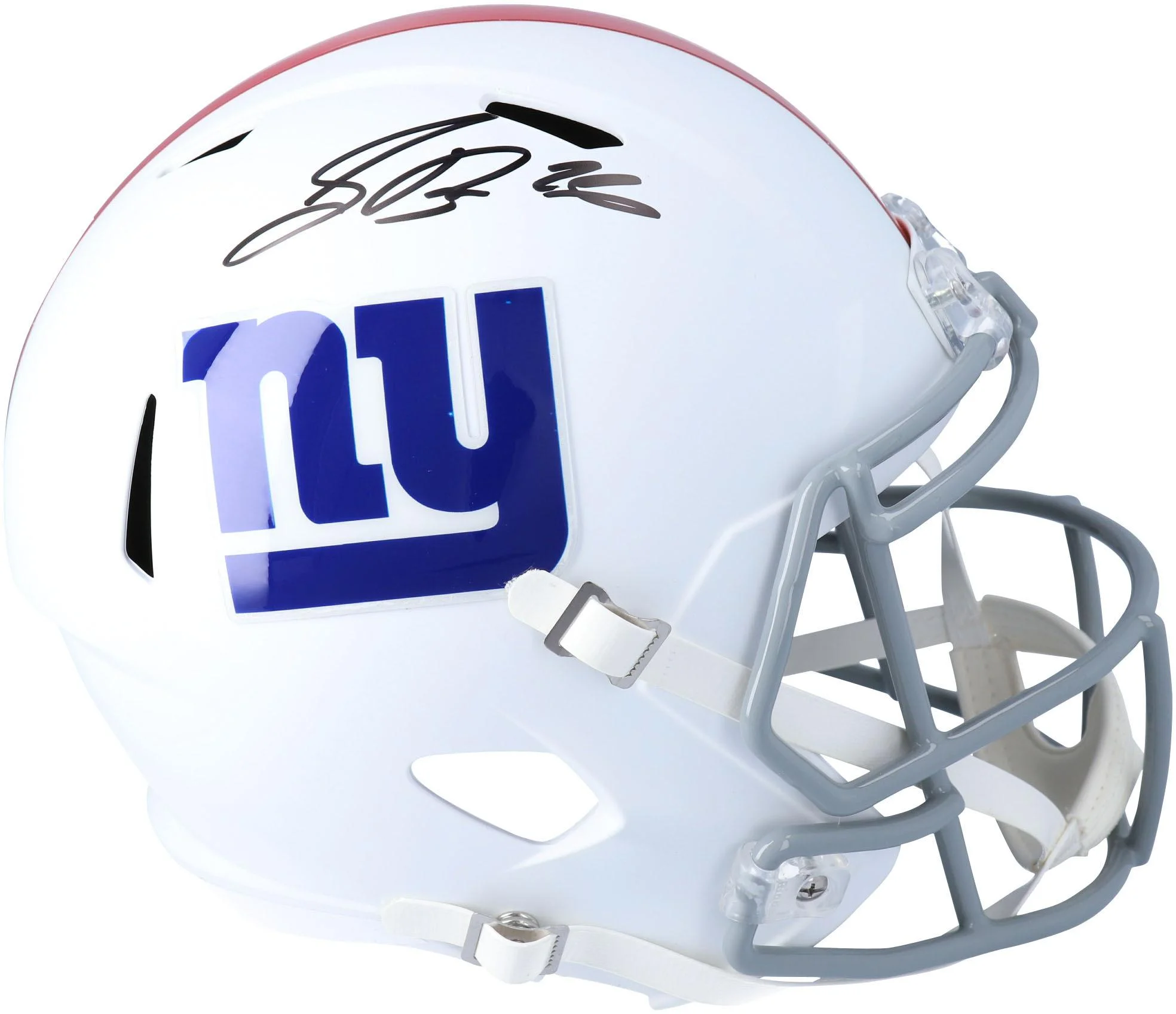 Saquon Barkley New York Giants Autographed Riddell Flat White Alternate Revolution Speed Replica Helmet - Fanatics Authentic Certified