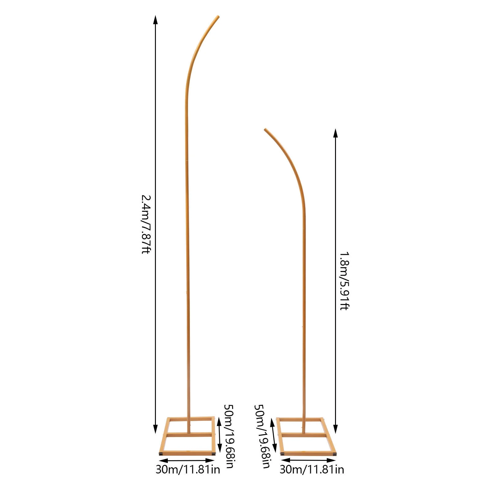 2Pcs Metal Wedding Arch Frame Garden Arbor Party Flower Backdrop Stands 6/8FT Rack