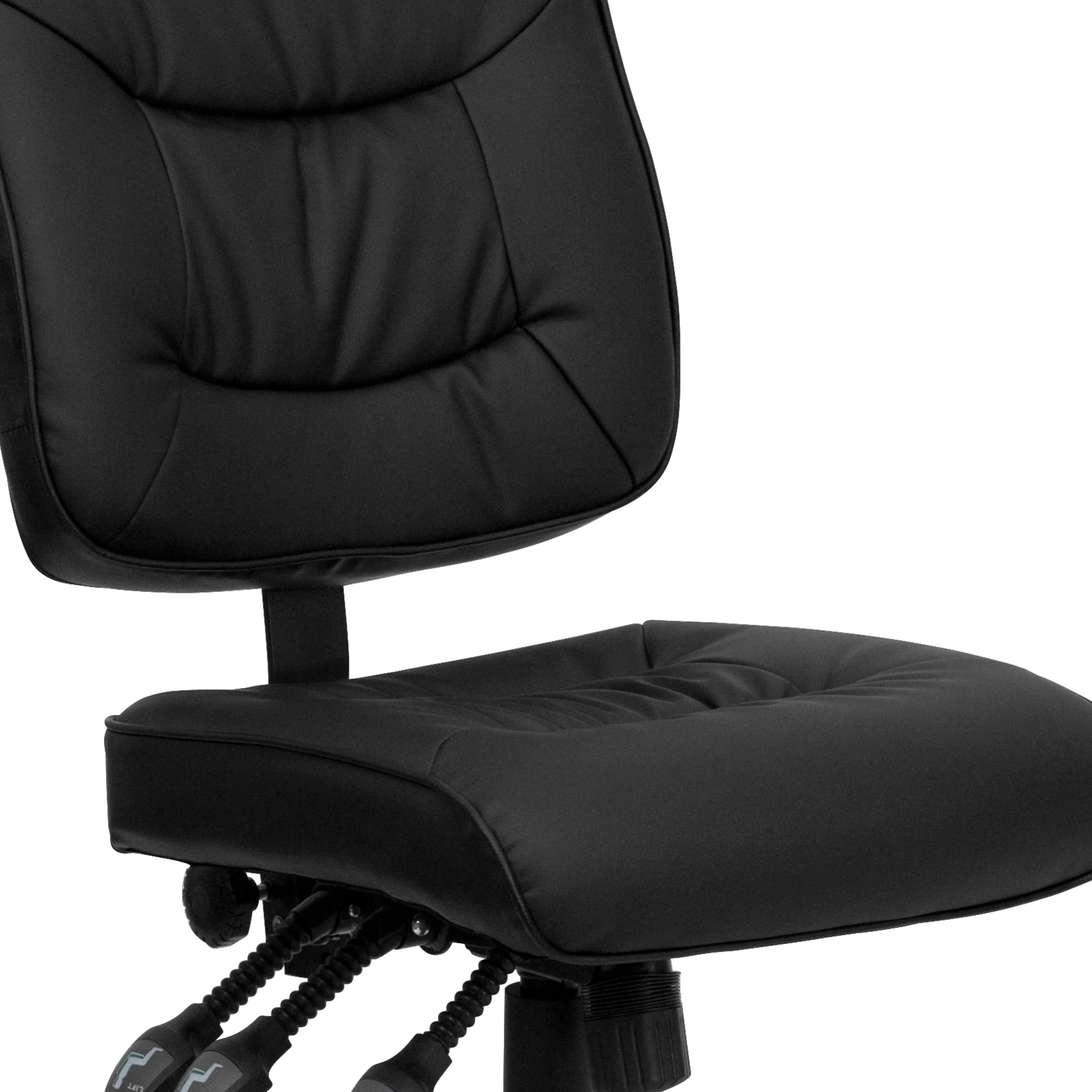 Emma + Oliver Mid-Back Black LeatherSoft Multifunction Swivel Ergonomic Task Office Chair