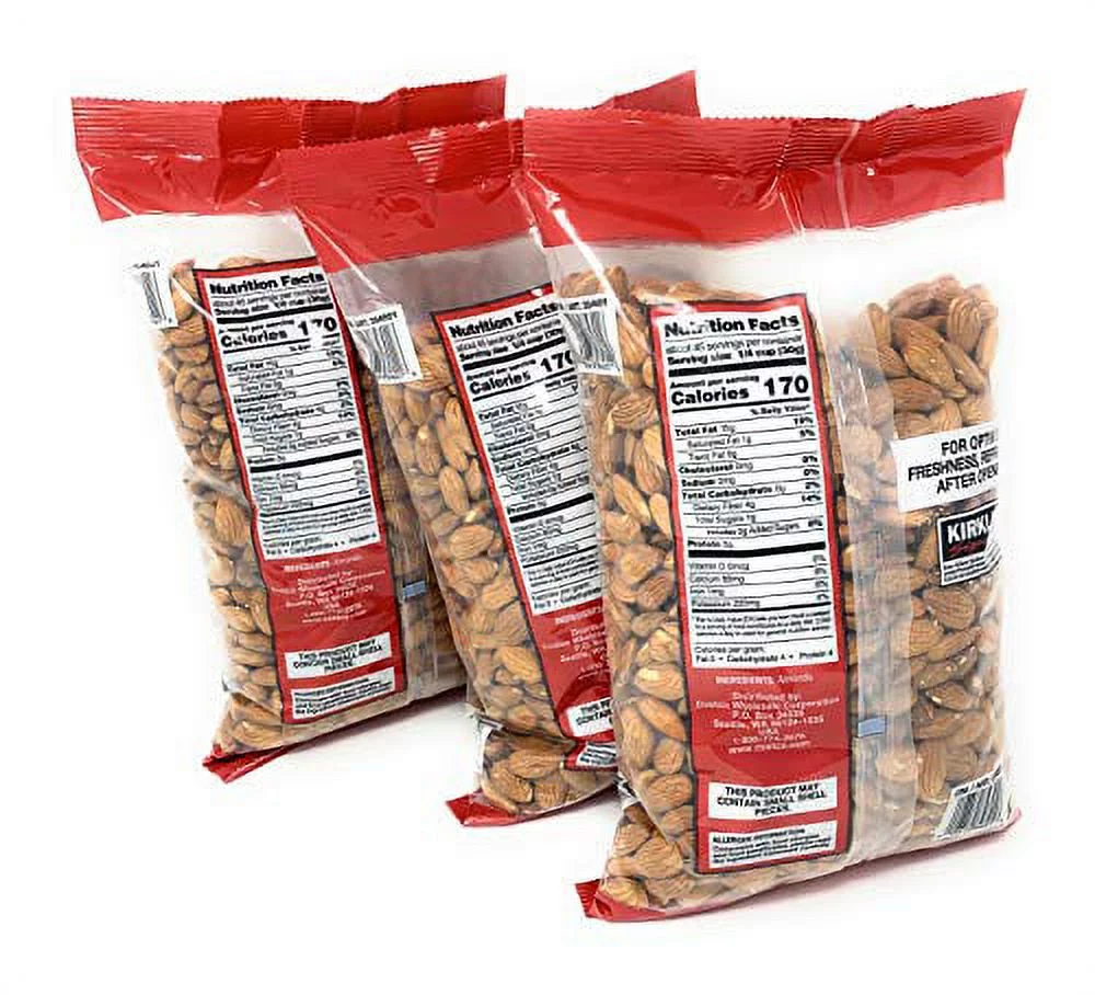 Kirkland Signature Supreme Whole Almonds, 3 Pack (3 Pounds)