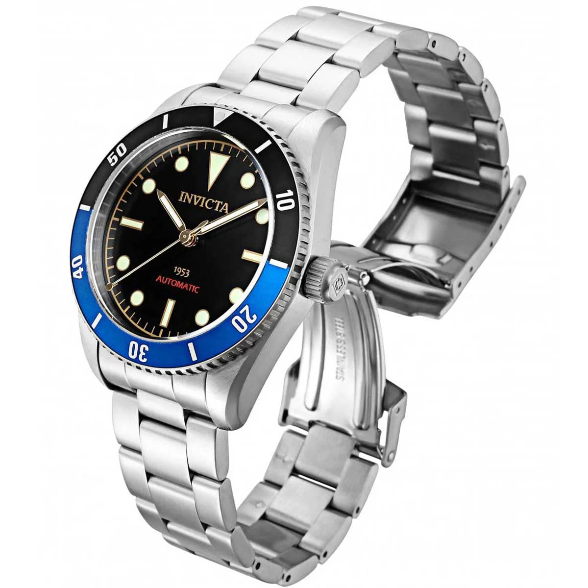 Invicta Men's Pro Diver Automatic 200m Black Dial Stainless Steel Watch 34333