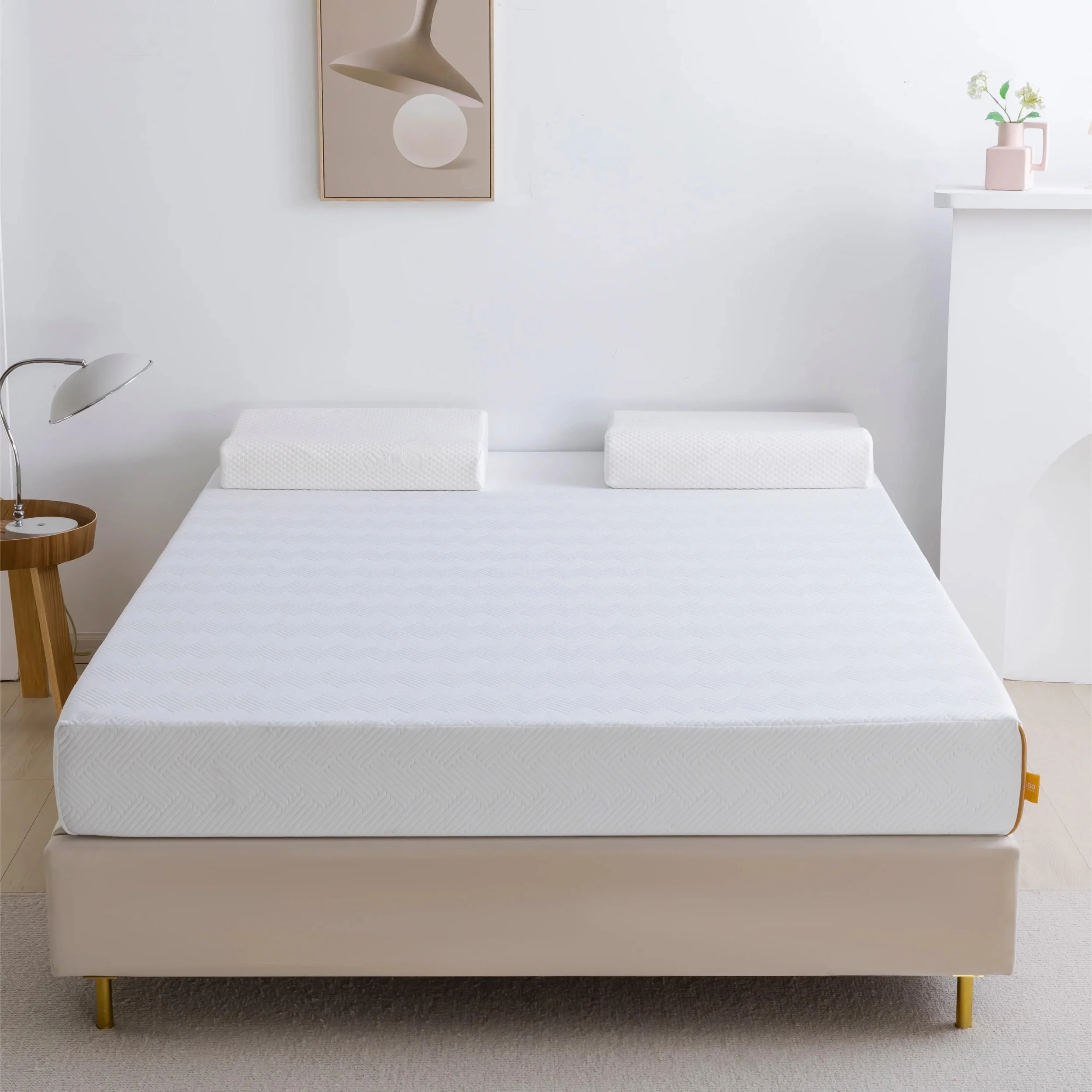 Living Pavilion Copper Twin Memory Foam Mattress 8 Inch, Copper Gel Infused Mattress Bed in A Box