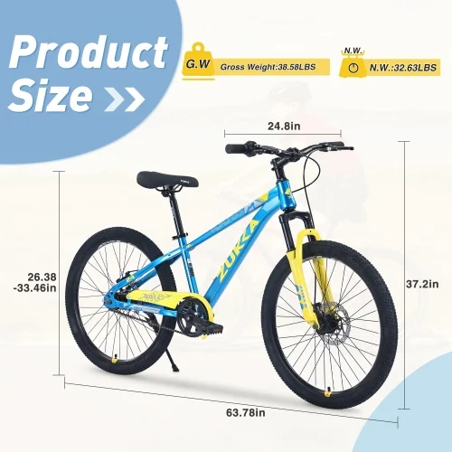 24-inch children's mountain bike, as a sports model that can bring you passion and vitality, comes in a variety of colors