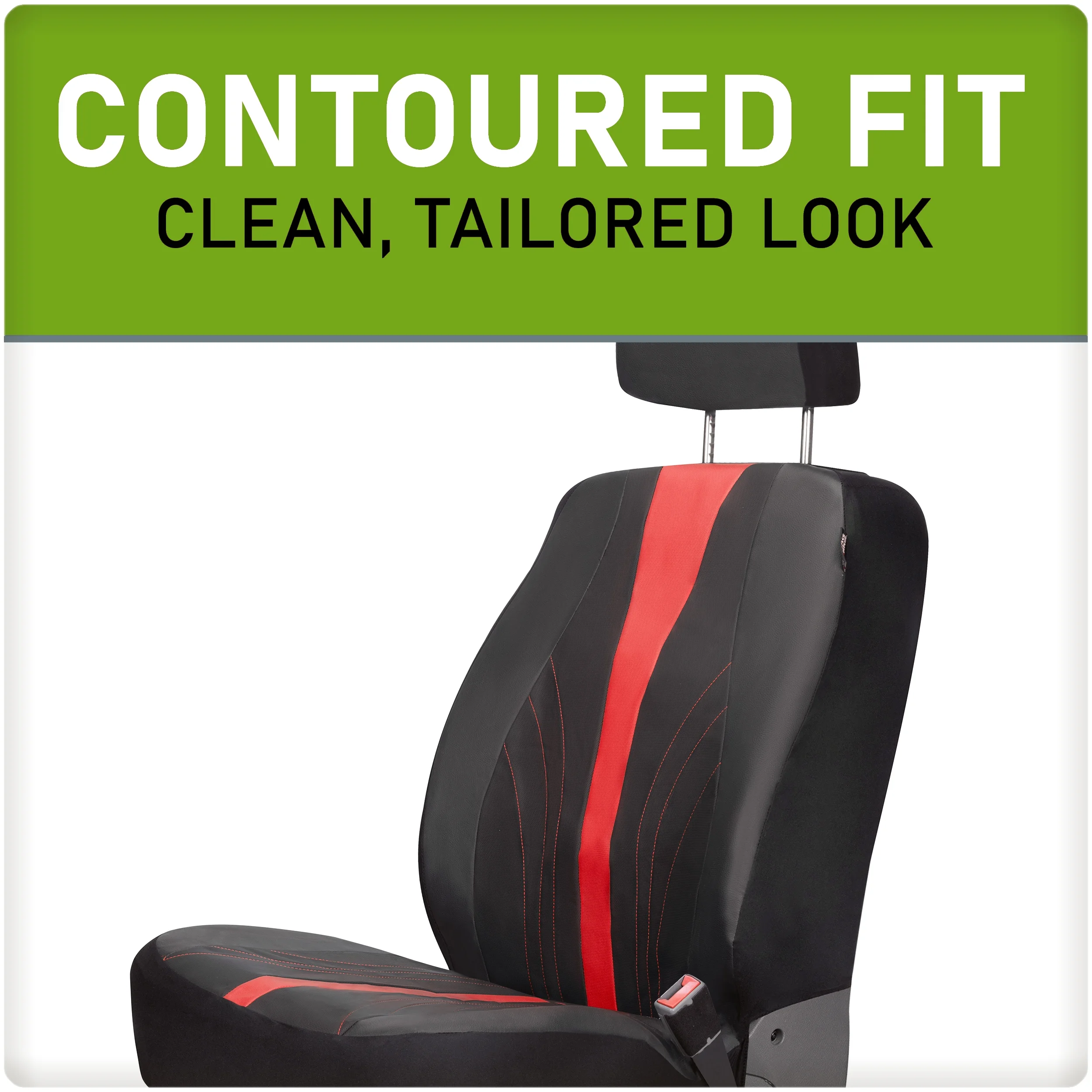 Auto Drive 2-Piece Black-Red Marlo Seat Covers