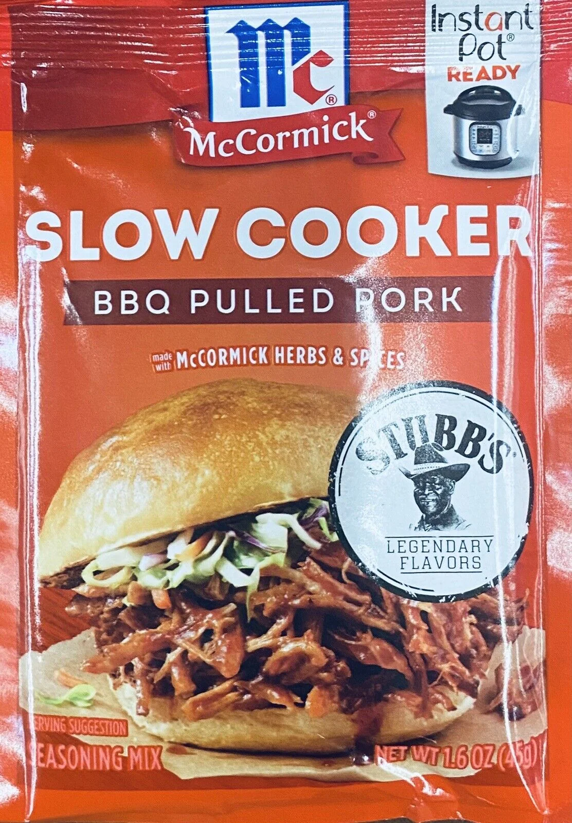 McCormick Slow Cooker STUBB'S BBQ PULLED PORK Mix Savory Herbs & Spices 1.6 oz