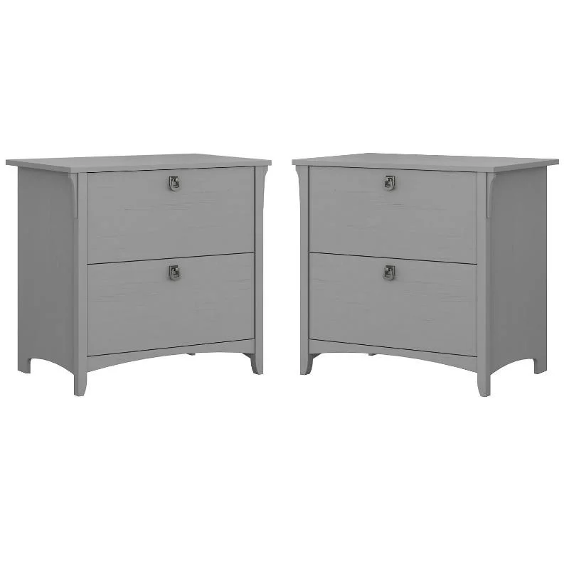 Home Square 2 Piece Lateral Filing Cabinet Set with 2 Drawer in Cape Cod Gray