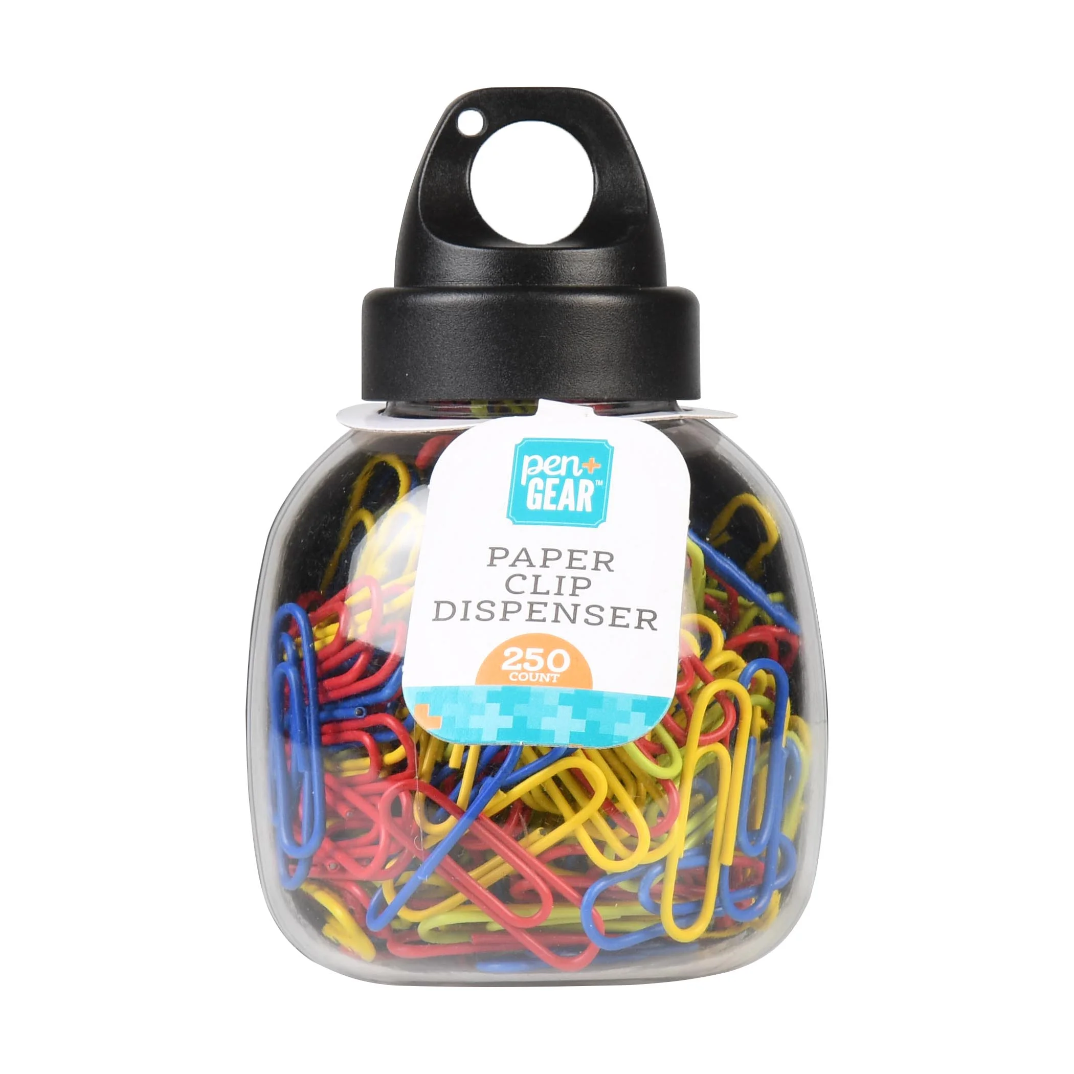 Pen + Gear White Paper Clip Dispenser Come with 250 Count Assorted Color Paper Clips